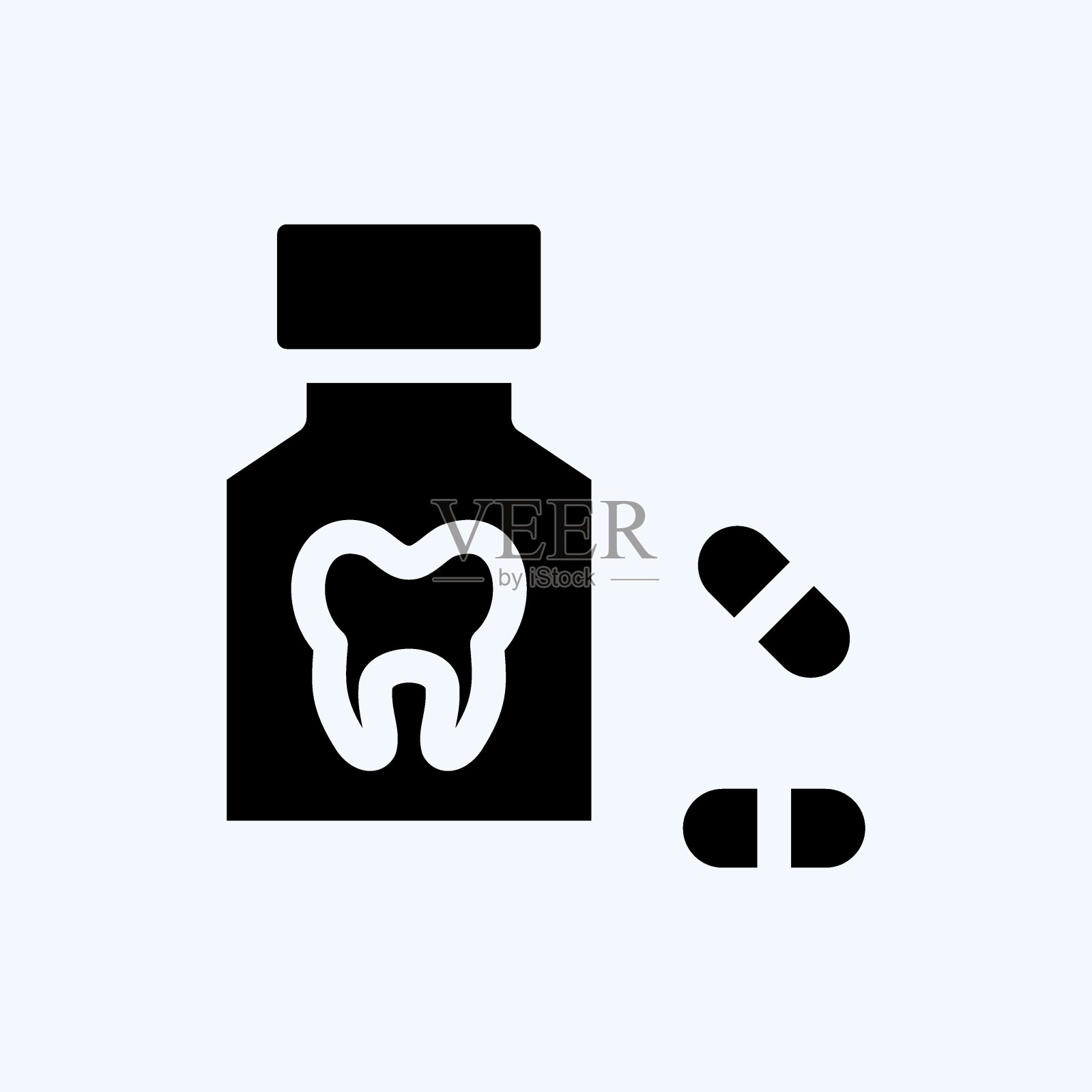 图标药片。适用于医药标志。字形风格。简单的设计可编辑。设计模板向量。简单的说明插画图片素材