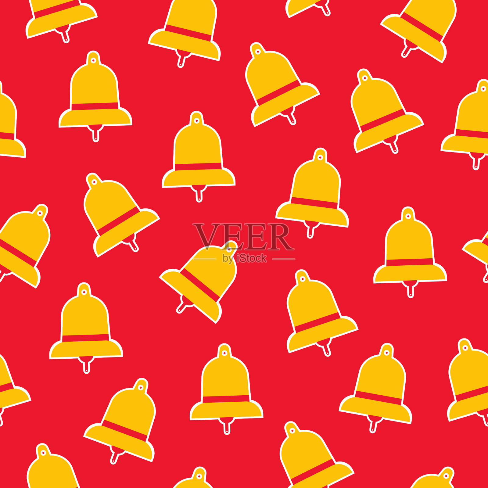 无缝图案以金钟形式呈现插画图片素材