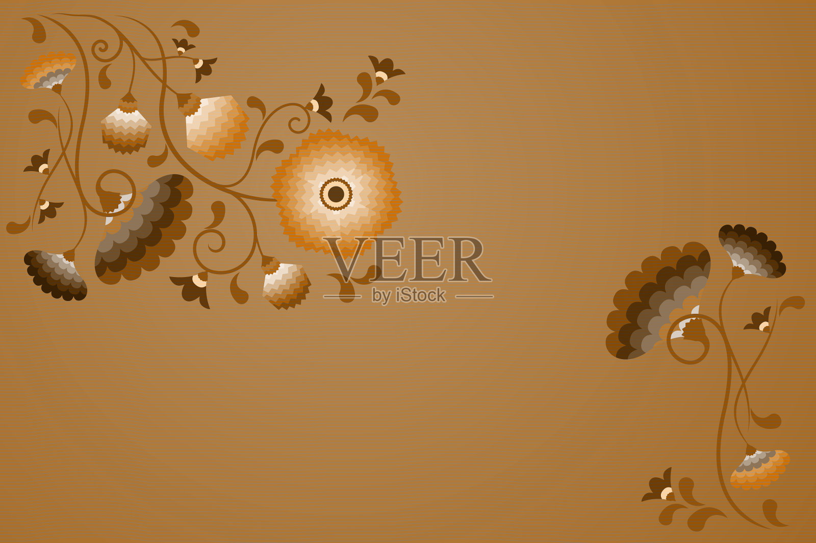 复古刺绣花民间墨西哥图案插画图片素材