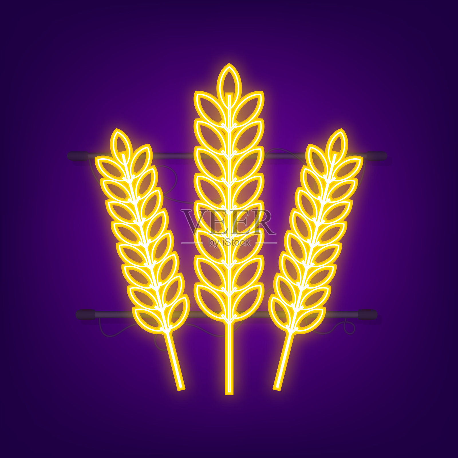 农业小麦标志模板小麦穗插画图片素材