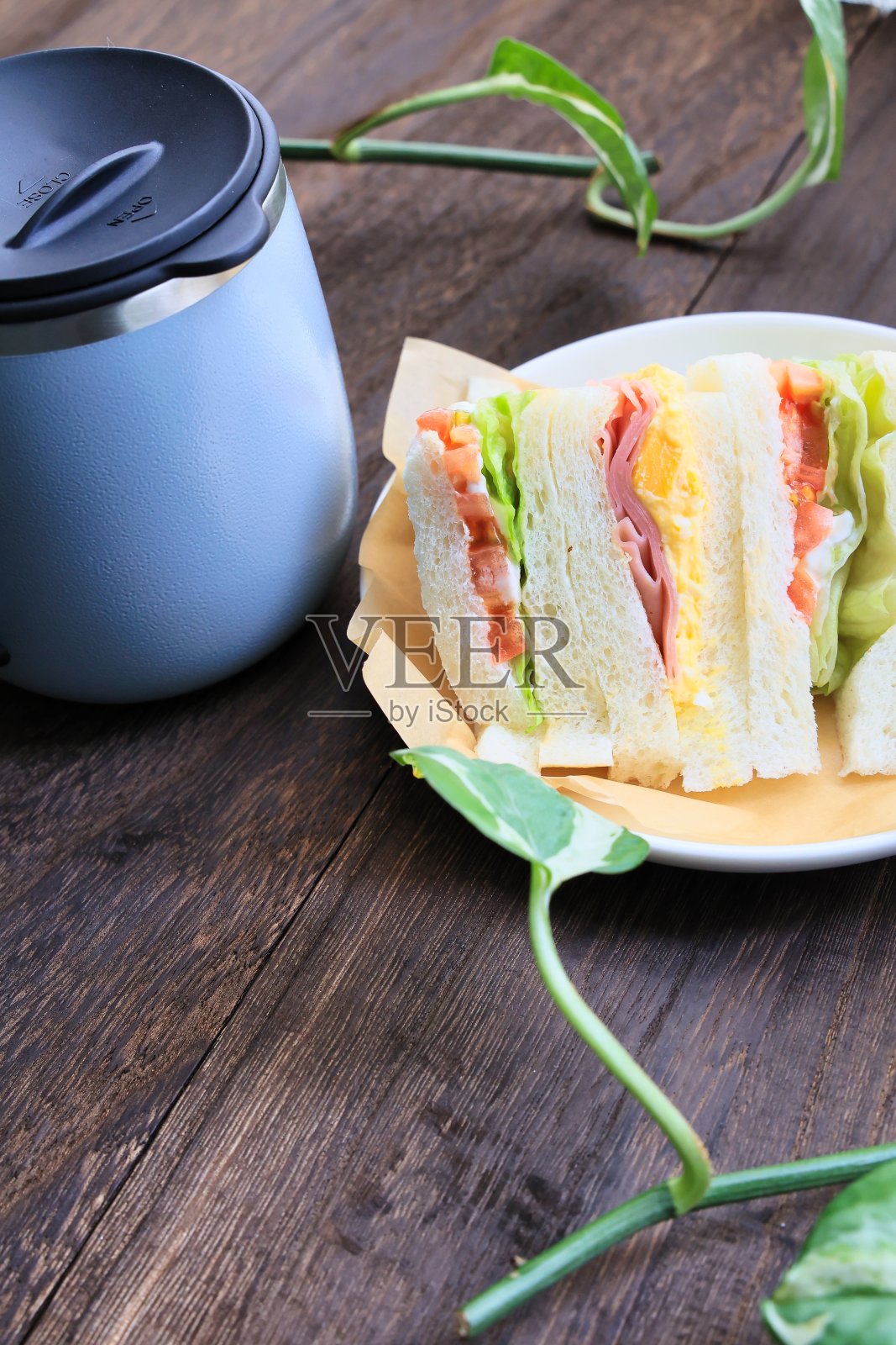 多彩美味的早午餐三明治照片摄影图片