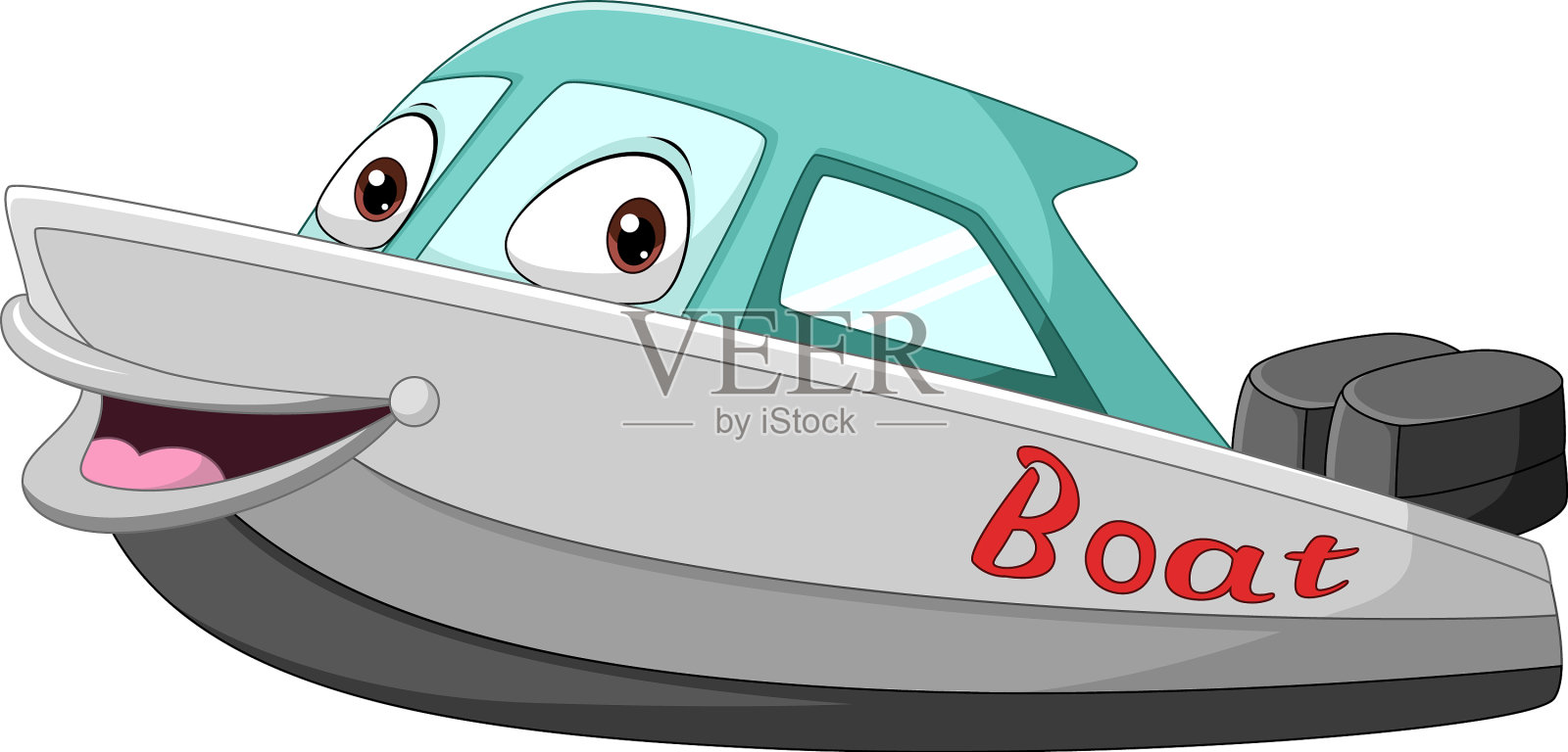 卡通笑脸船吉祥物人物设计元素图片