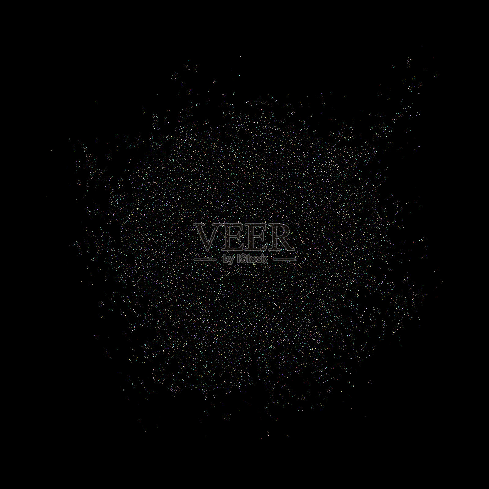 闪闪发光的彩虹星落五彩纸屑闪闪发光的小插画图片素材