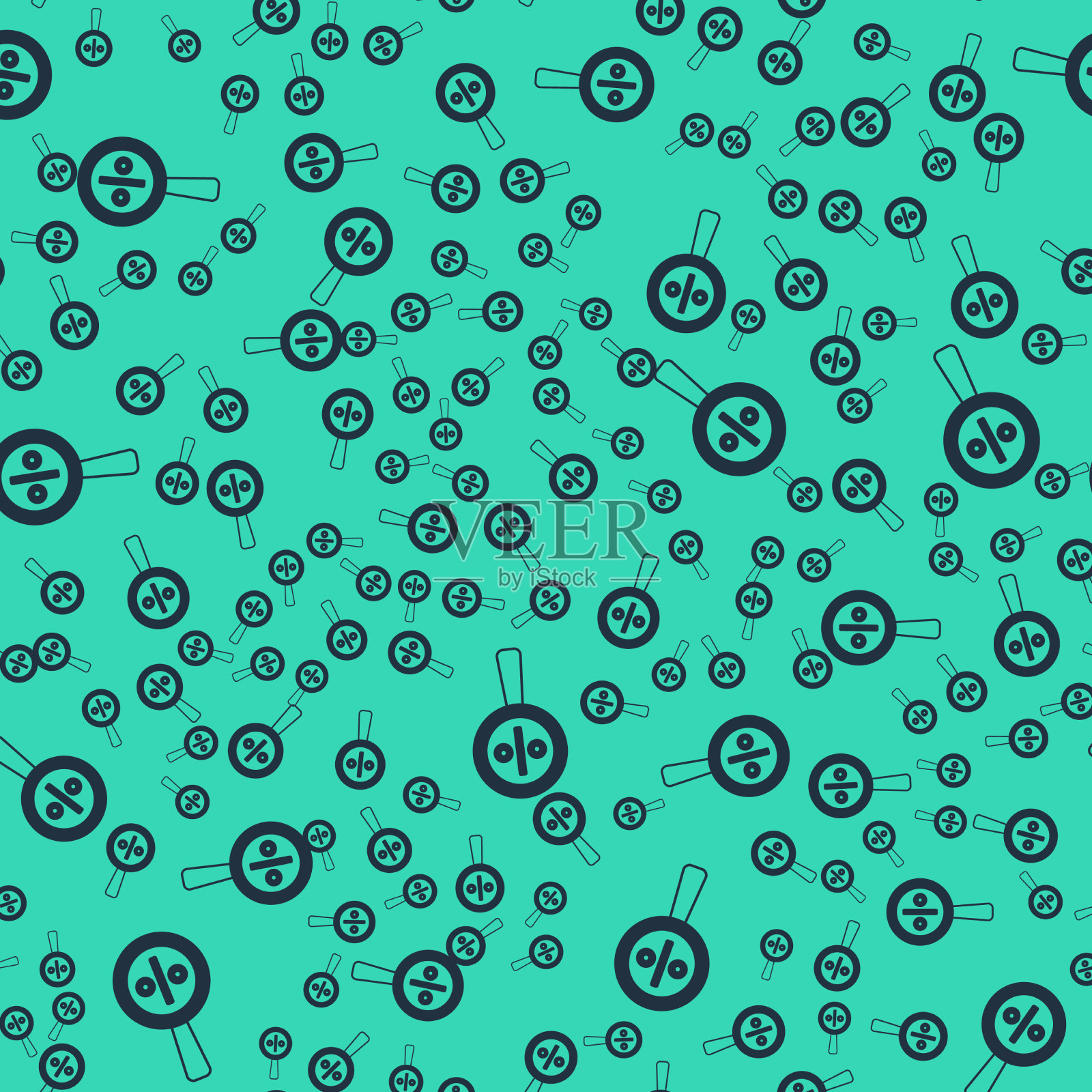 黑色放大镜与百分之折扣图标插画图片素材