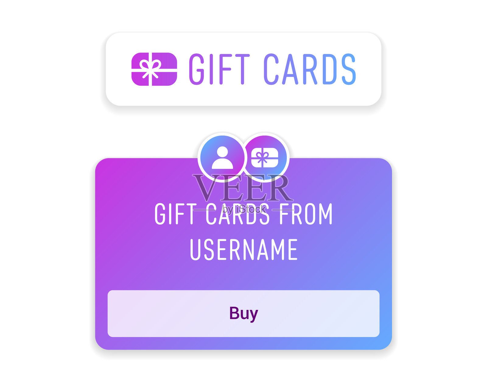 礼品卡社交媒体贴纸图标素材