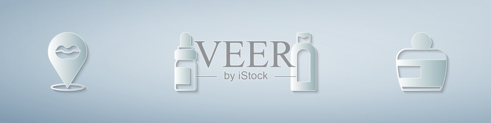 套微笑唇精油瓶一瓶一瓶的图标素材