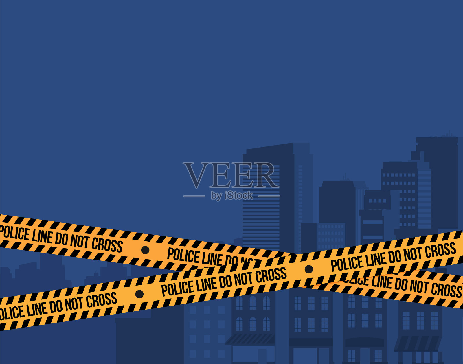 一套警示磁带插画图片素材