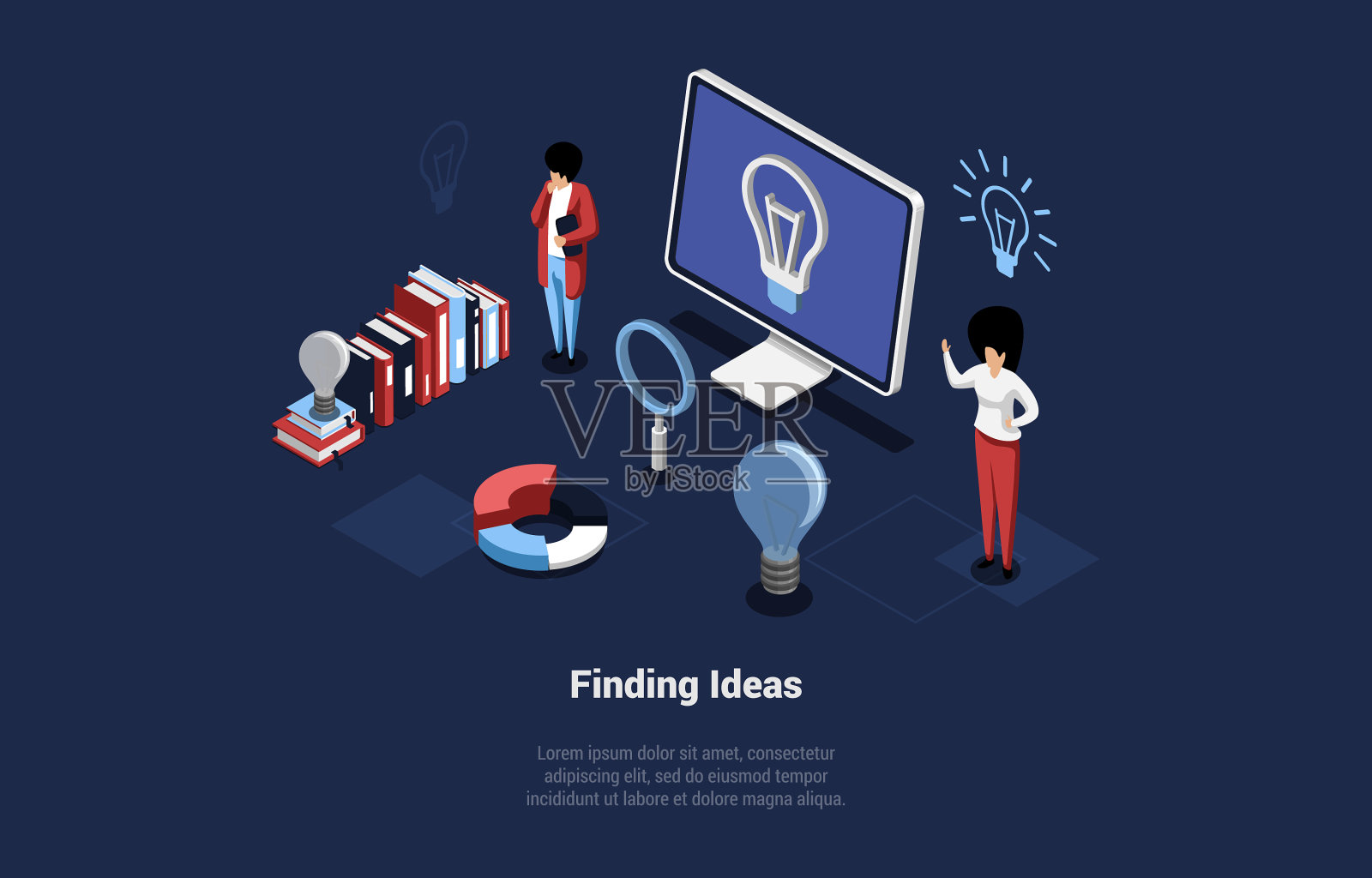 卡通3d风格构图插画图片素材