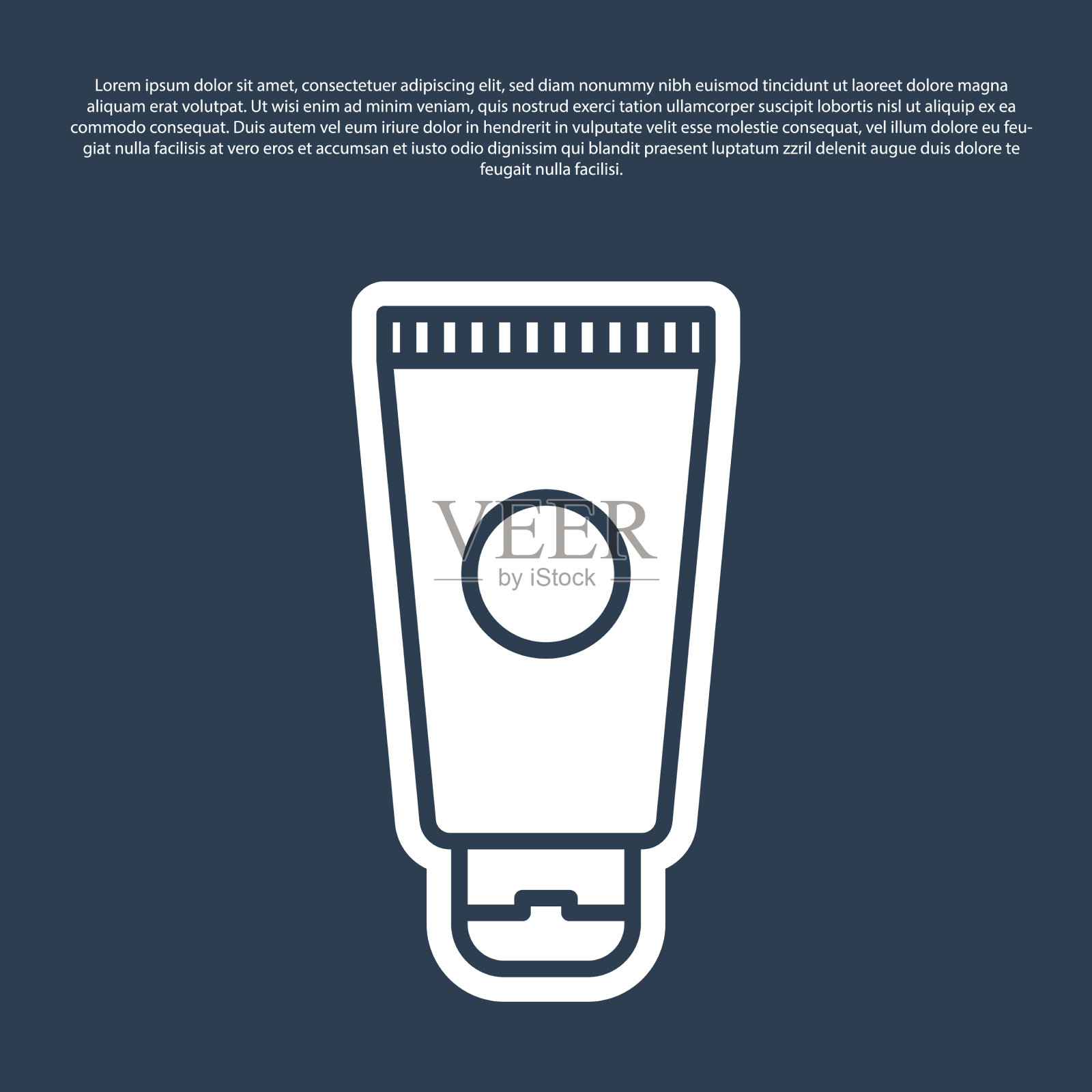 蓝线面霜或乳液化妆品管图标插画图片素材