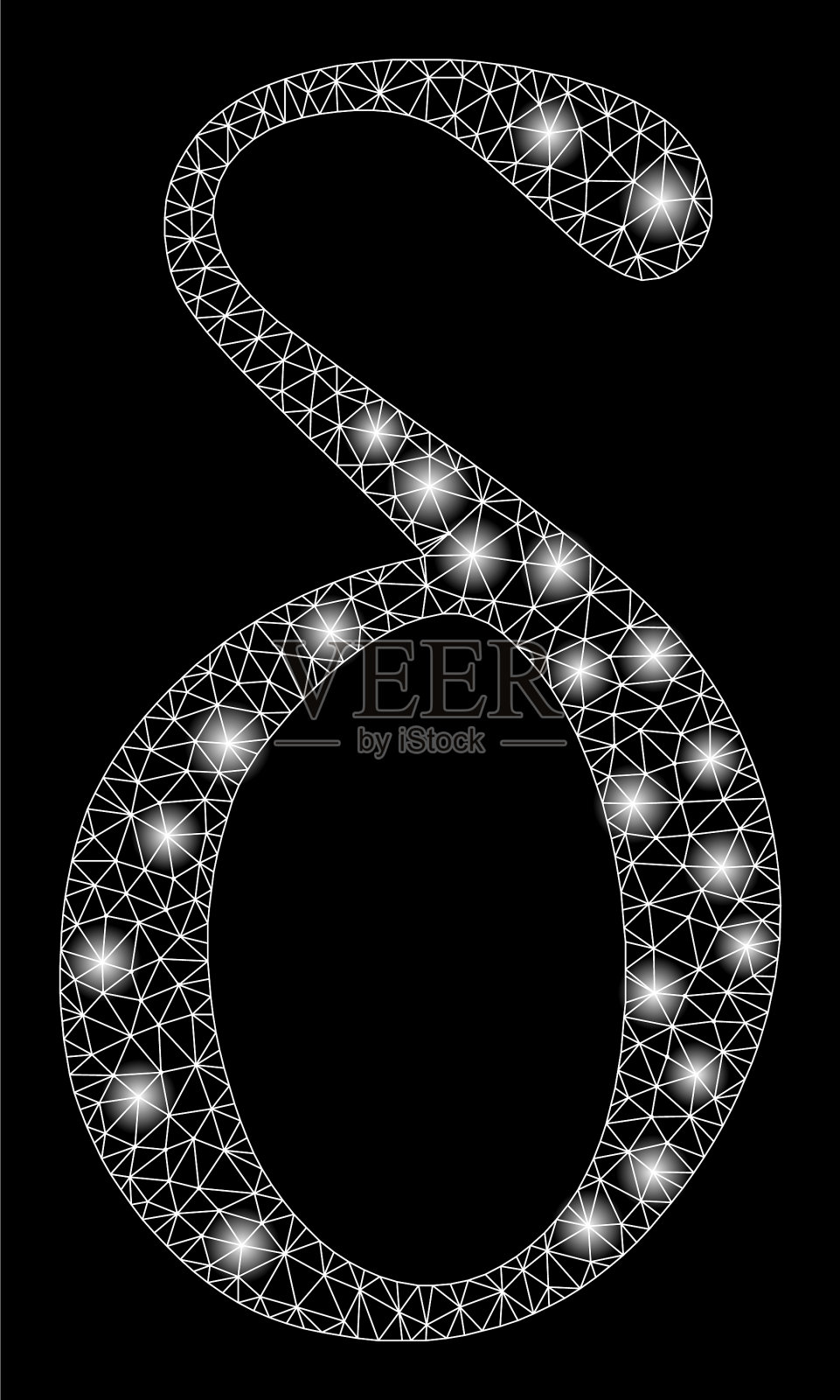 有光泽的三角网网状三角小字母插画图片素材