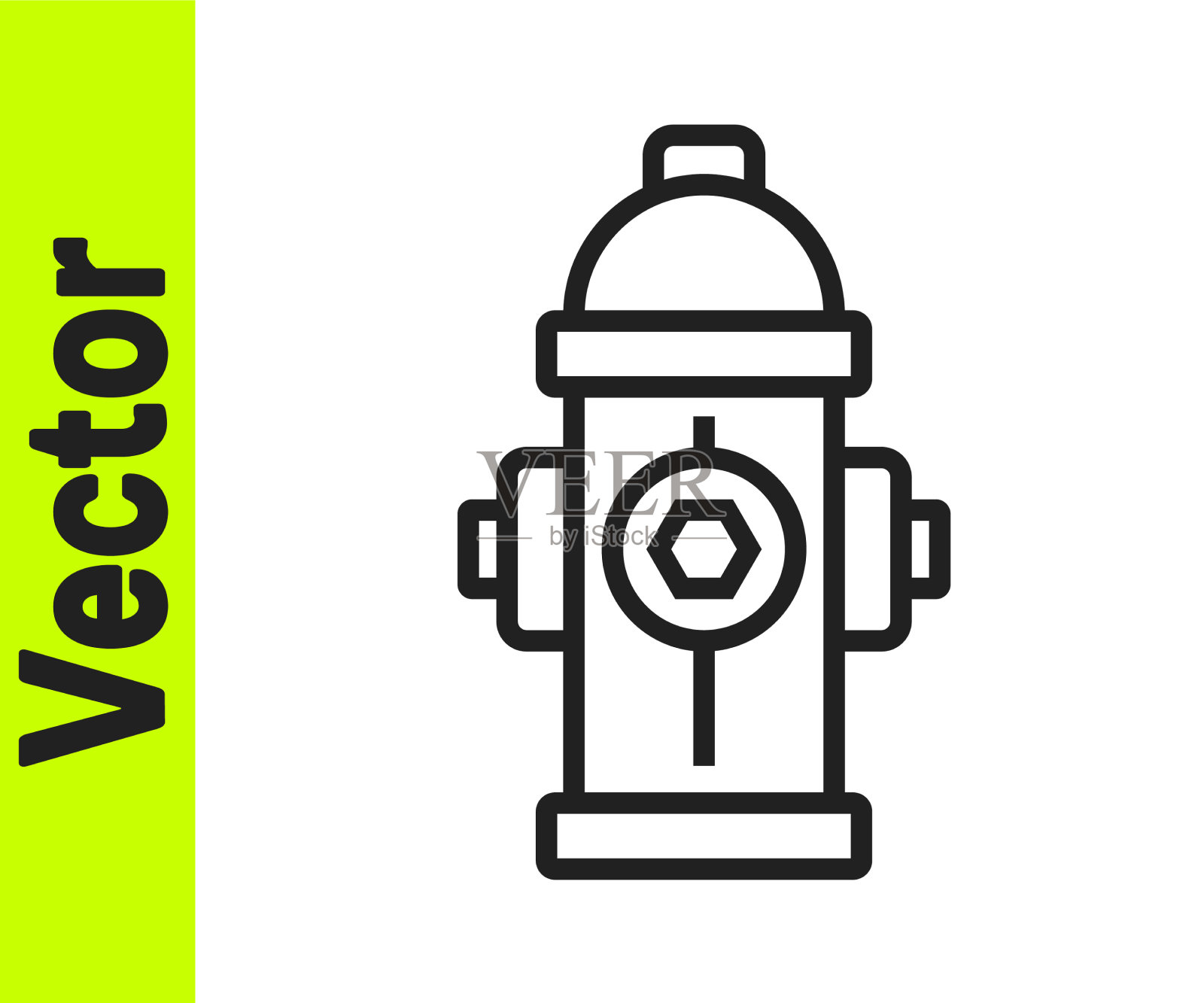 黑色线消防栓图标孤立在白色上插画图片素材