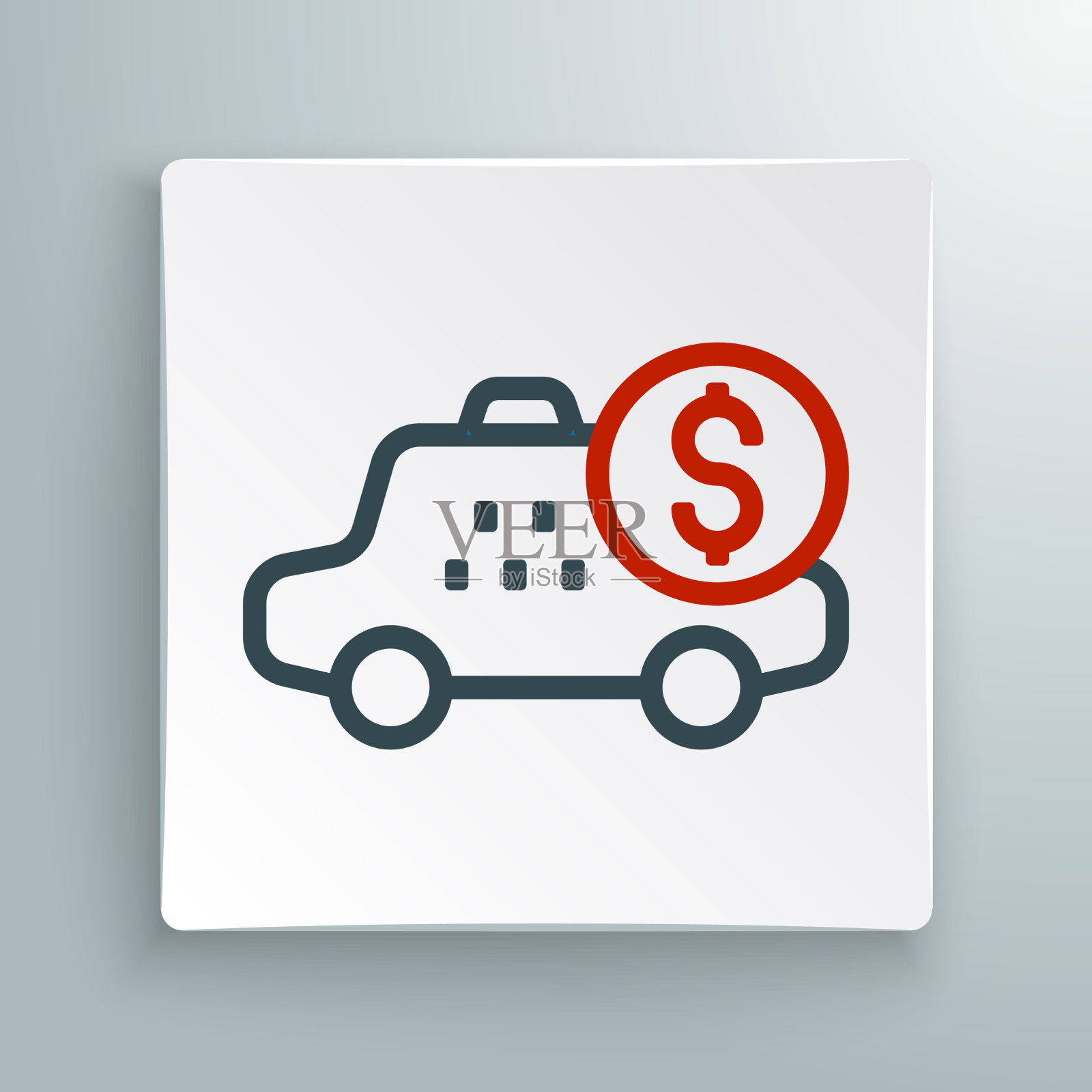 线路出租车计价器图标隔离在白色上插画图片素材