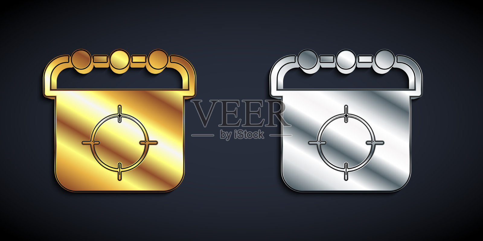 金牌和银牌的目标体育图标孤立上图标素材