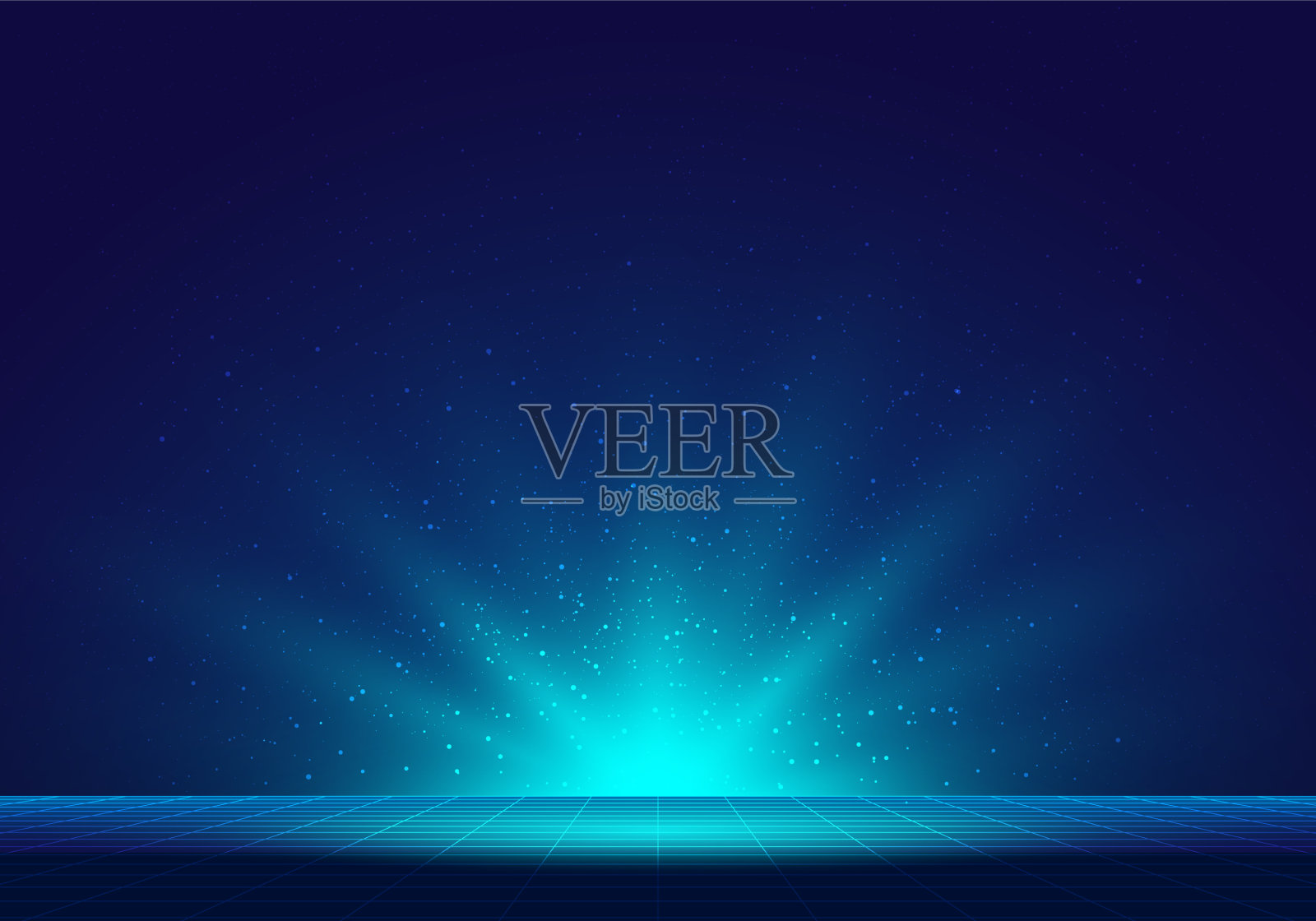 抽象技术未来的蓝色照明射线插画图片素材