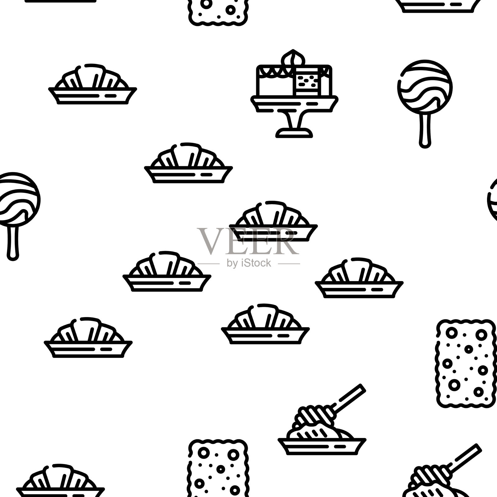 甜点美食无缝图案插画图片素材