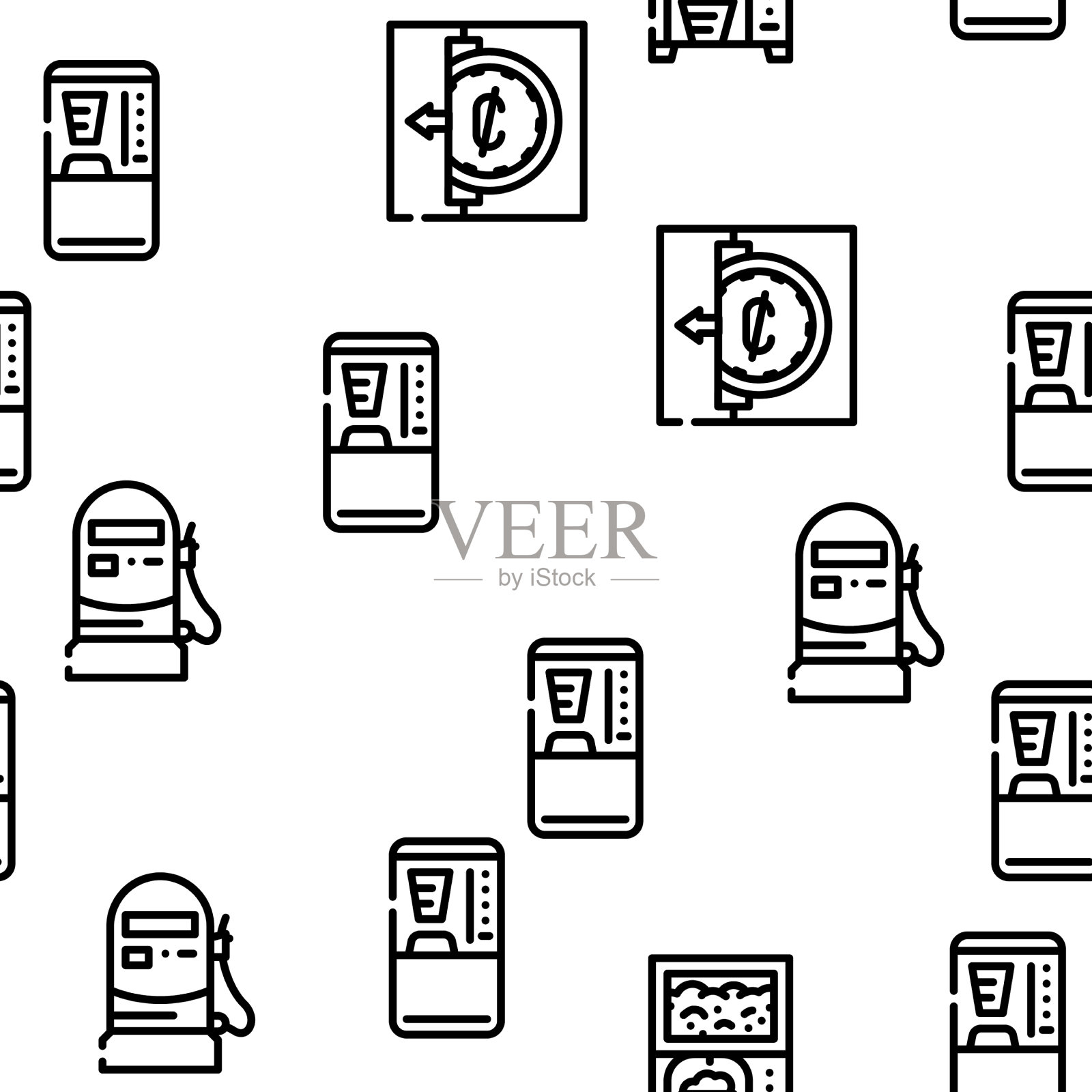 自动售货机销售设备无缝衔接插画图片素材