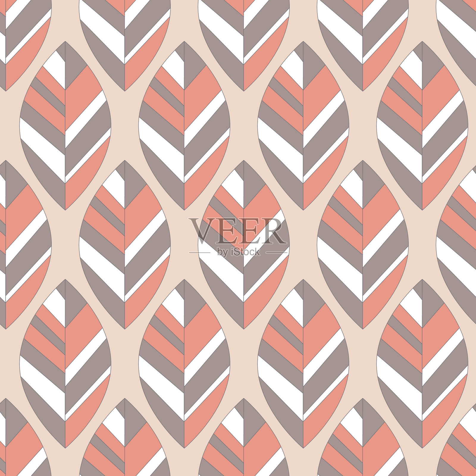 粉红灰色薄板与条纹无缝图案插画图片素材