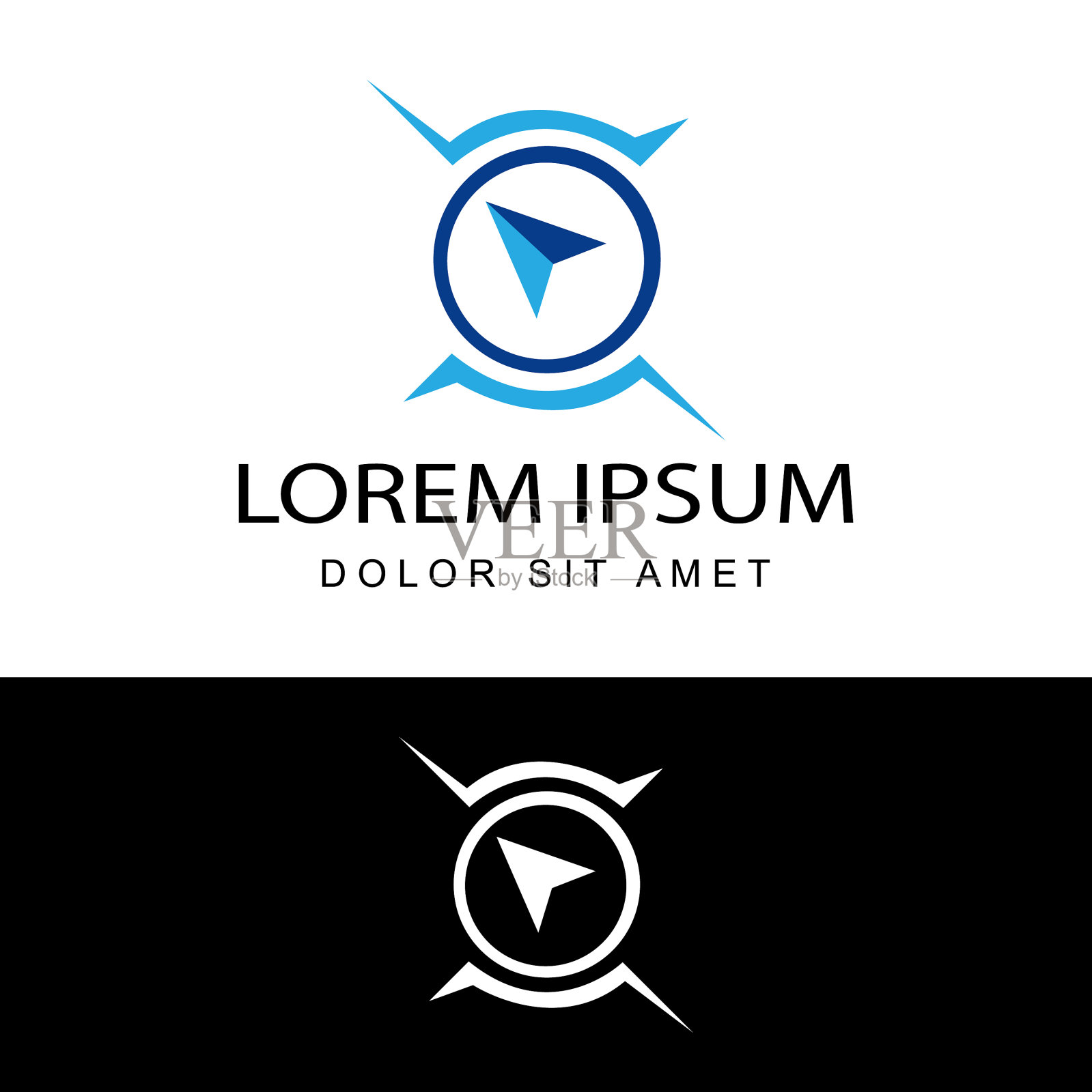 指南针导航标志模板设计与插画图片素材