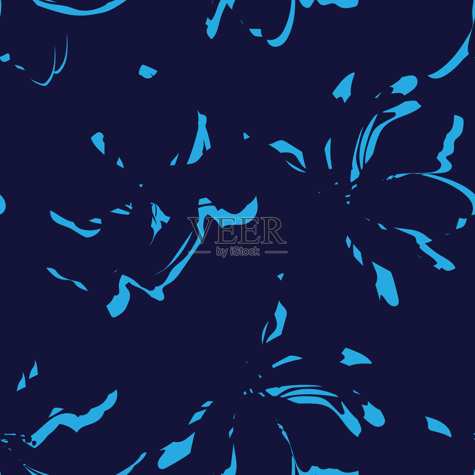 花卉笔触无缝图案背景插画图片素材