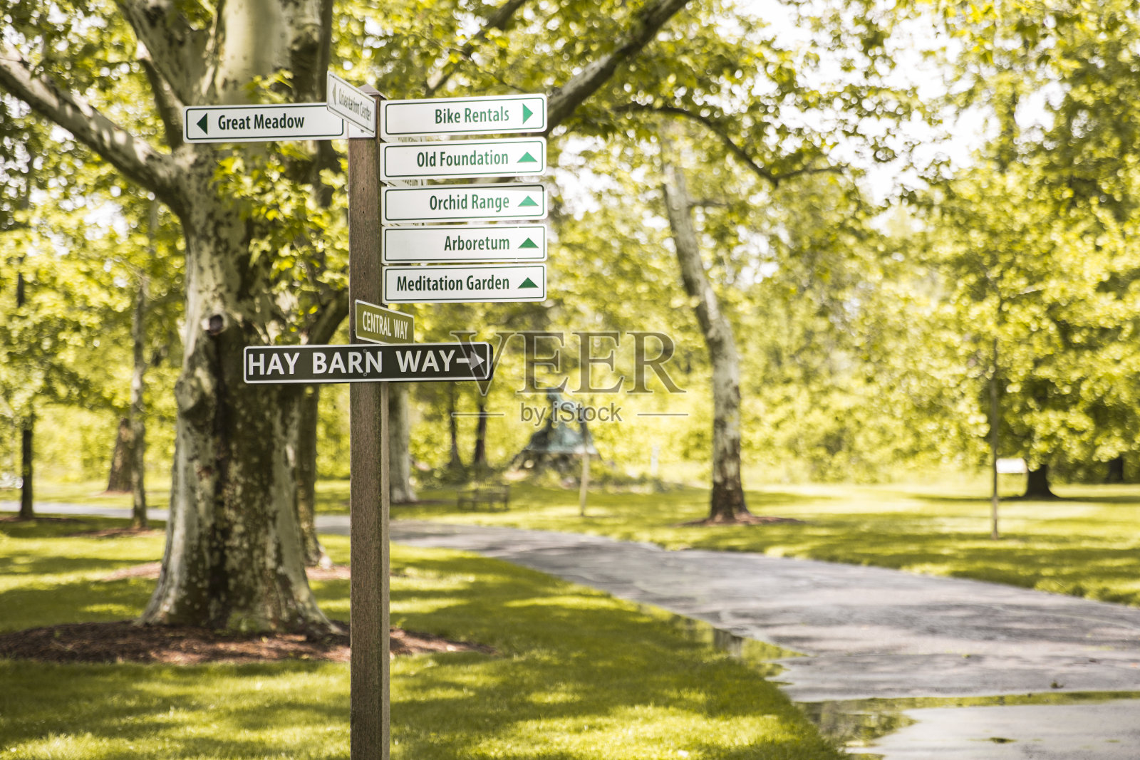 新泽西州杜克农场的路标照片摄影图片