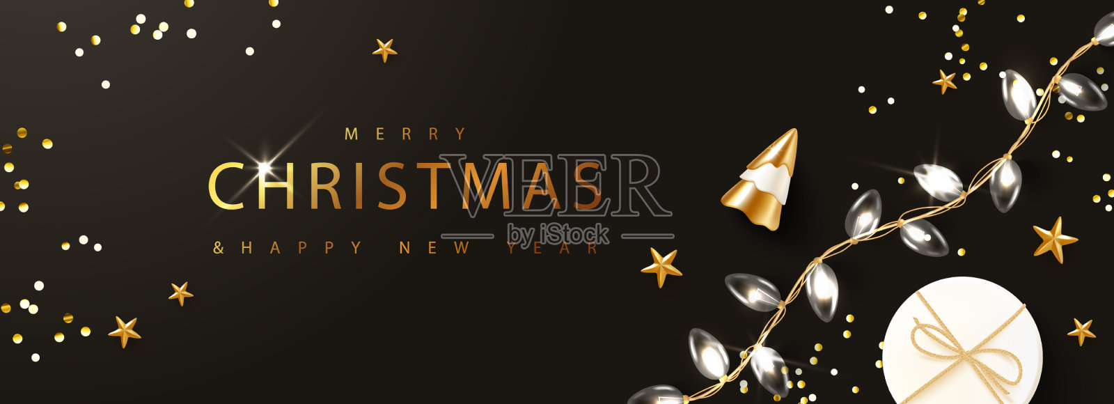 新年快乐旗帜节日背景同插画图片素材