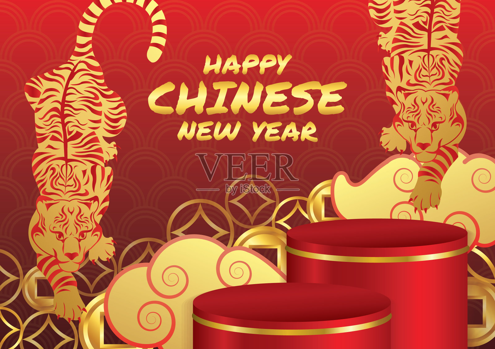 中国新年艺术横幅设计插画图片素材