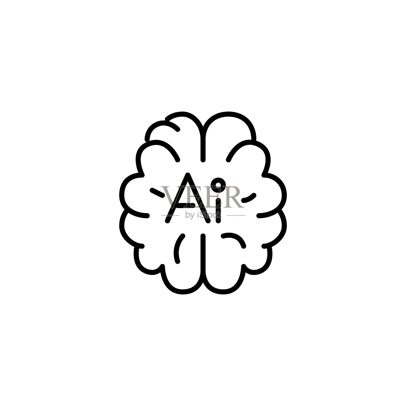 人工智能大脑像素完美图标素材