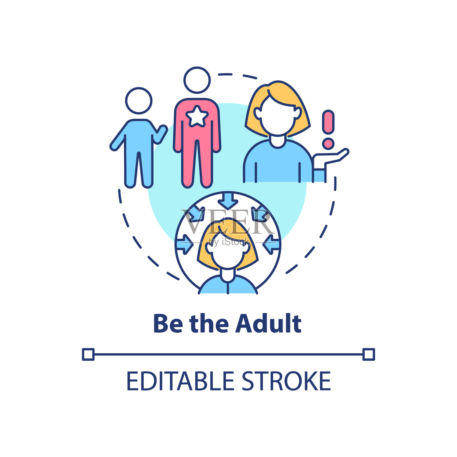 做积极向上的成人榜样概念偶像插画图片素材