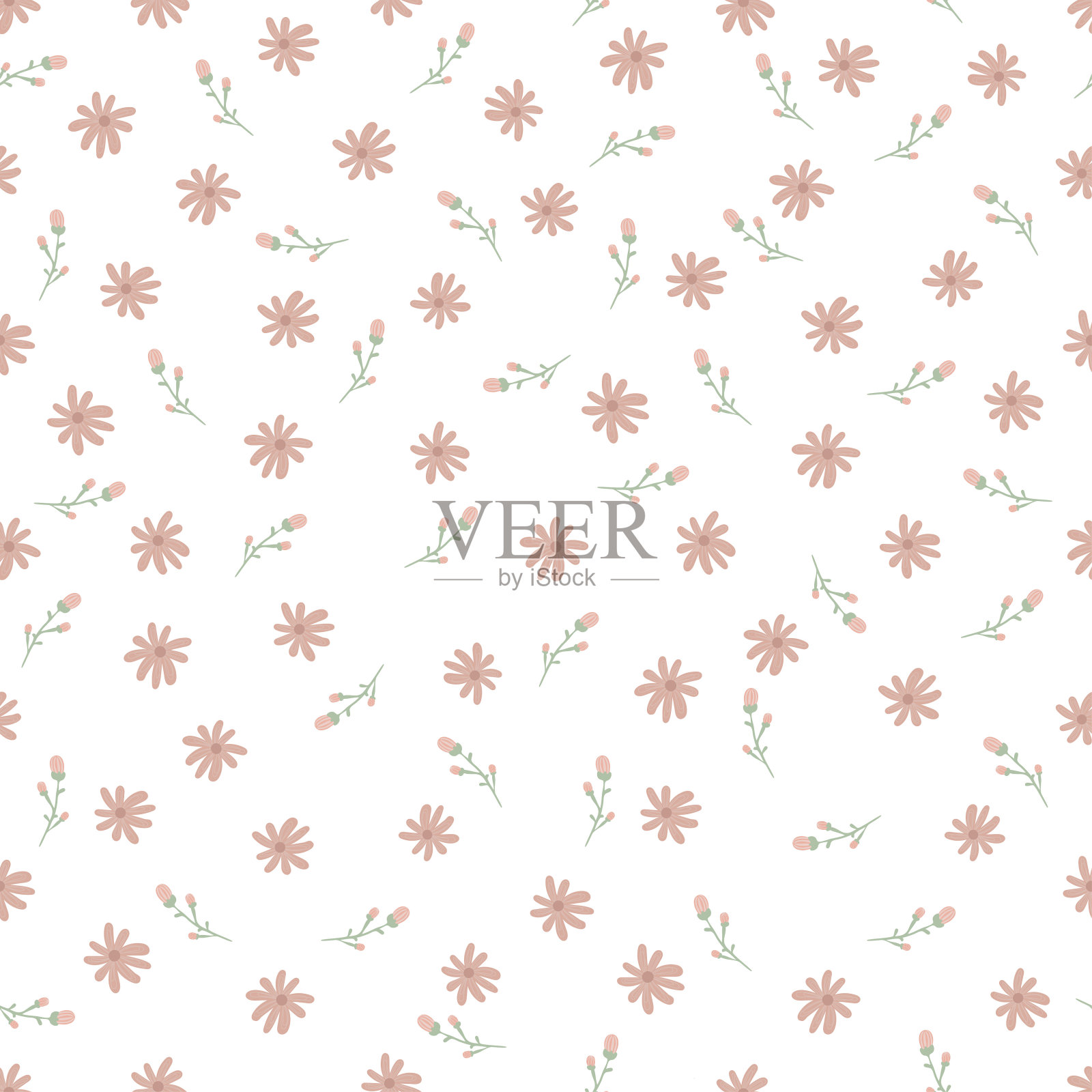 花卉无缝模式。美丽的花朵。用粉红色小花印刷。粗心大意的打印。可爱的春天的背景。时尚打印机的优雅模板插画图片素材