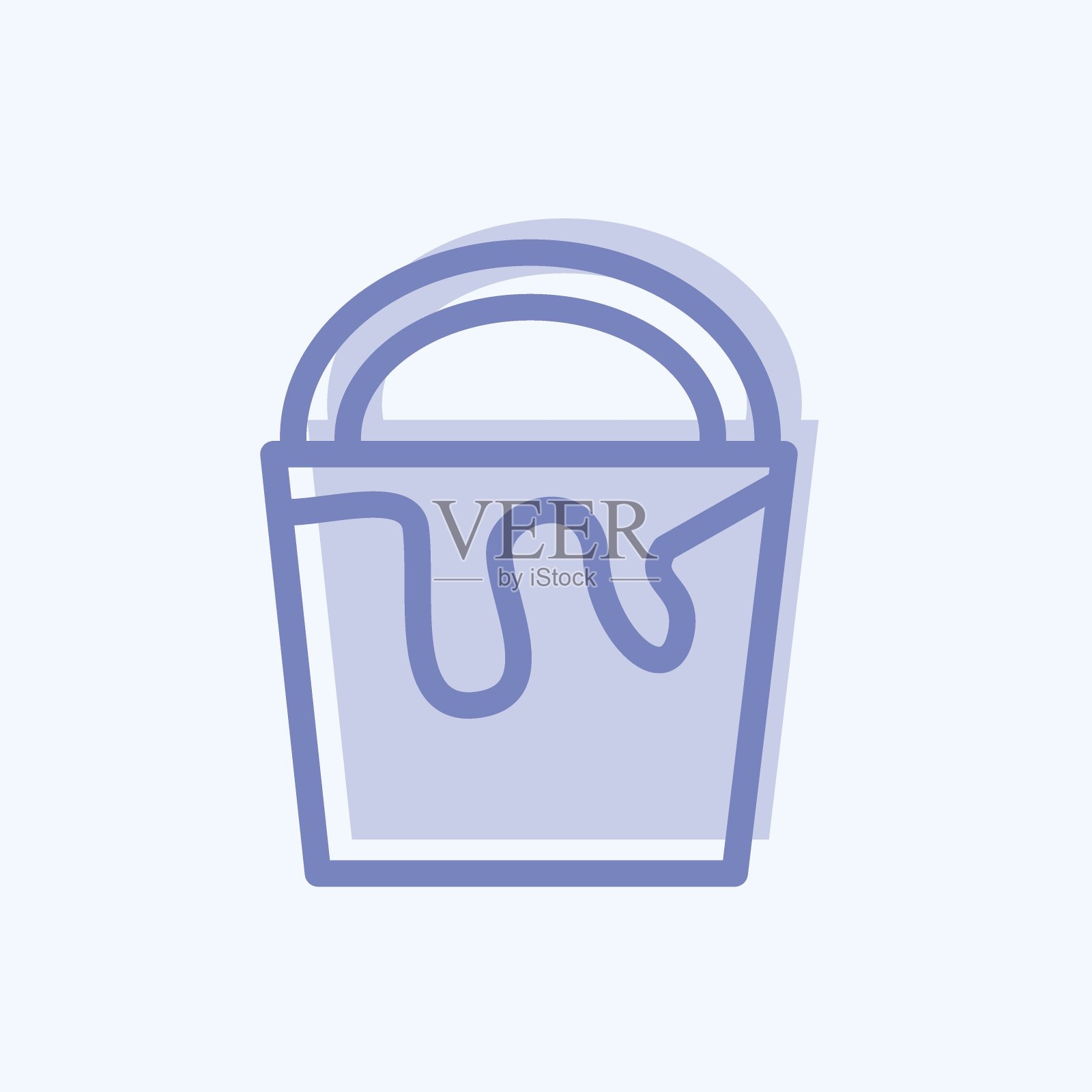 图标油漆桶。适合建筑标志。两个音调的风格。简单的设计可编辑。设计模板向量。简单的说明插画图片素材