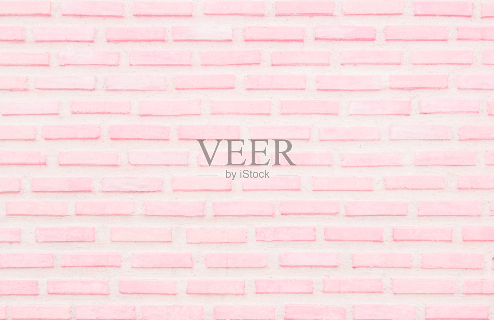 粉彩粉白砖墙纹理背景。砖纹石材地板室内石材老干净混凝土网格不均匀砖设计堆叠。家庭或办公室设计背景装饰。照片摄影图片