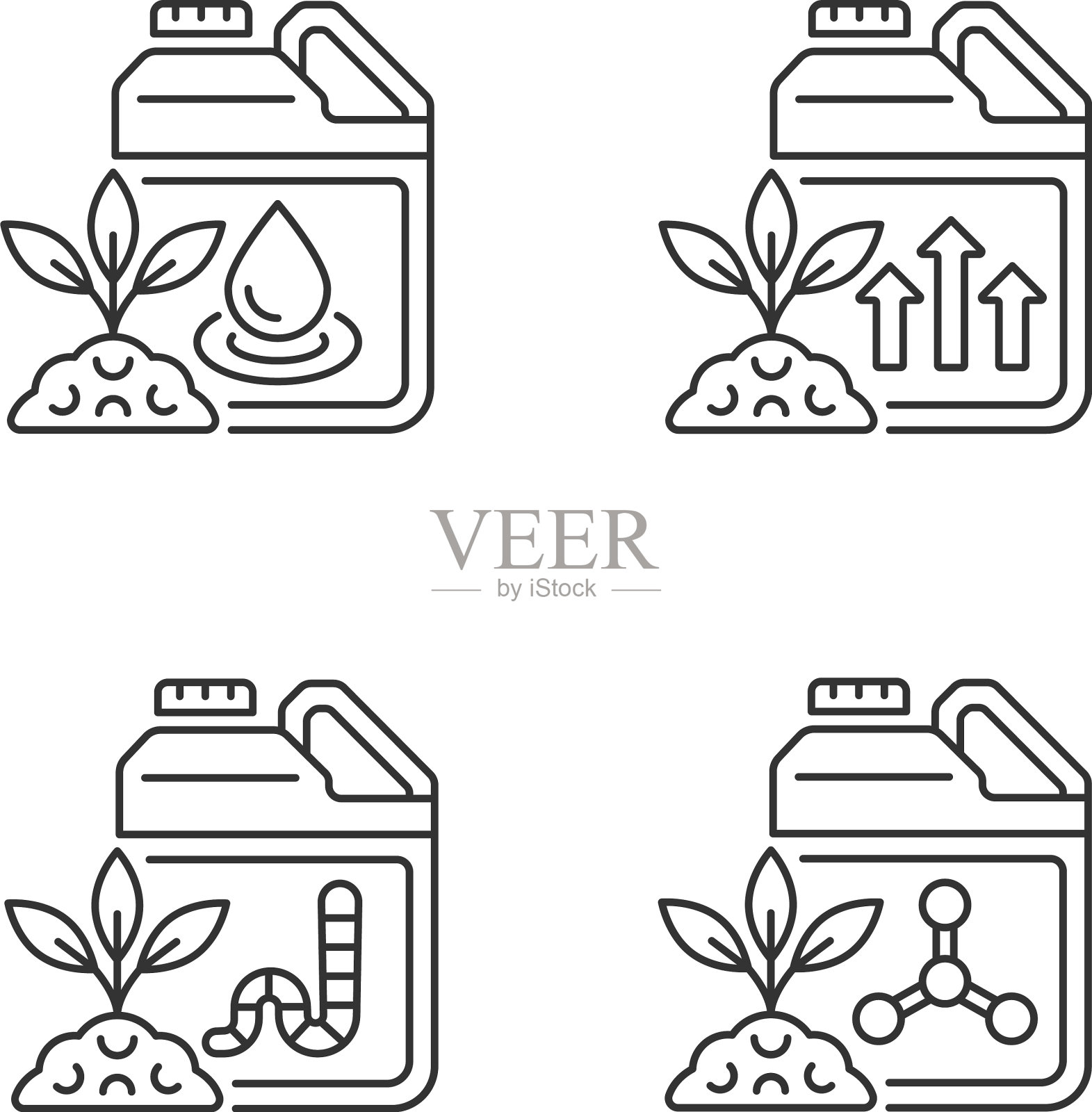 液体补充线性图标集图标素材