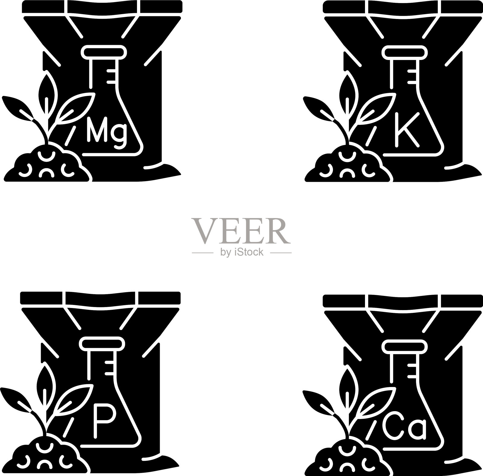 化肥黑色字形图标设置图标素材