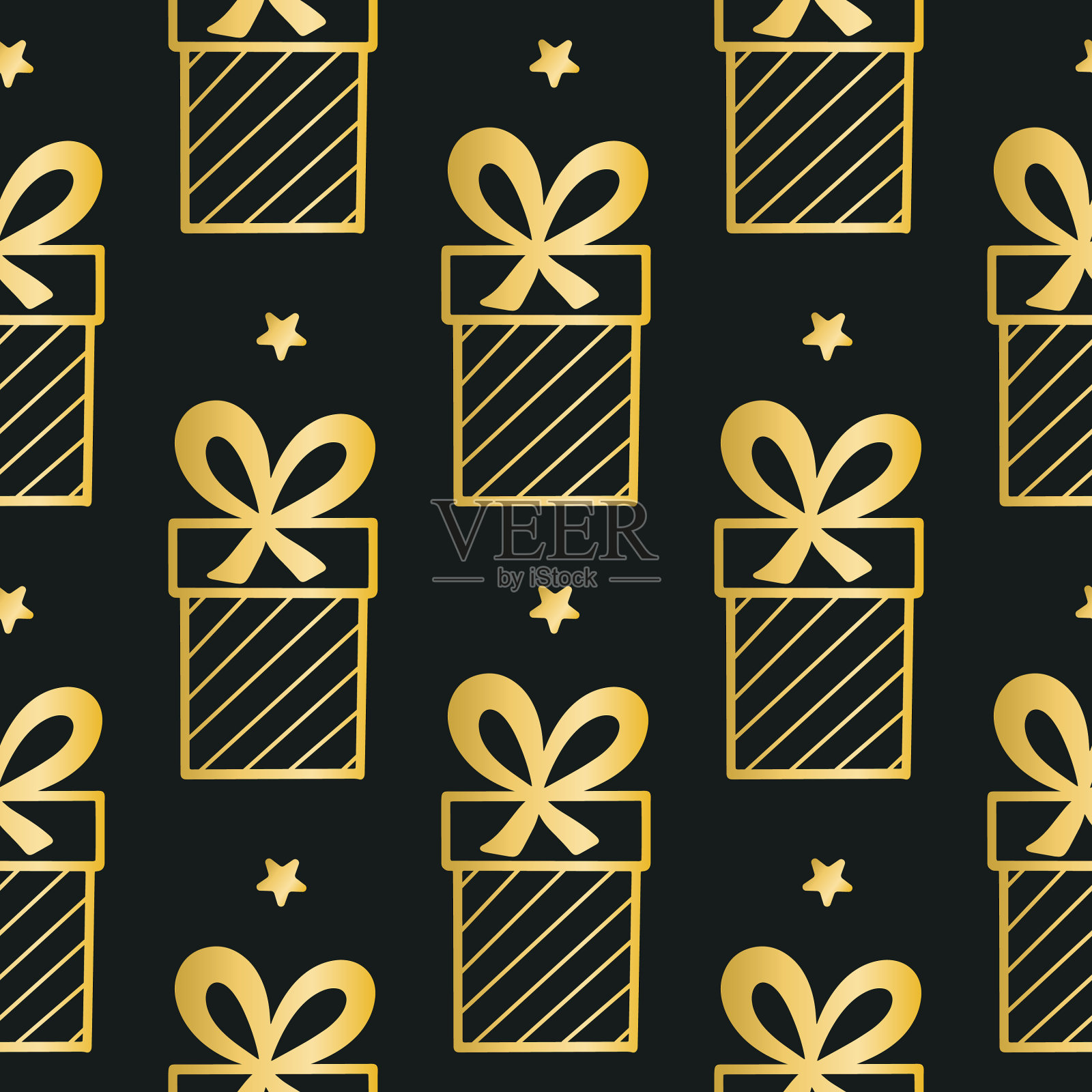 金礼品图案无缝衔接插画图片素材