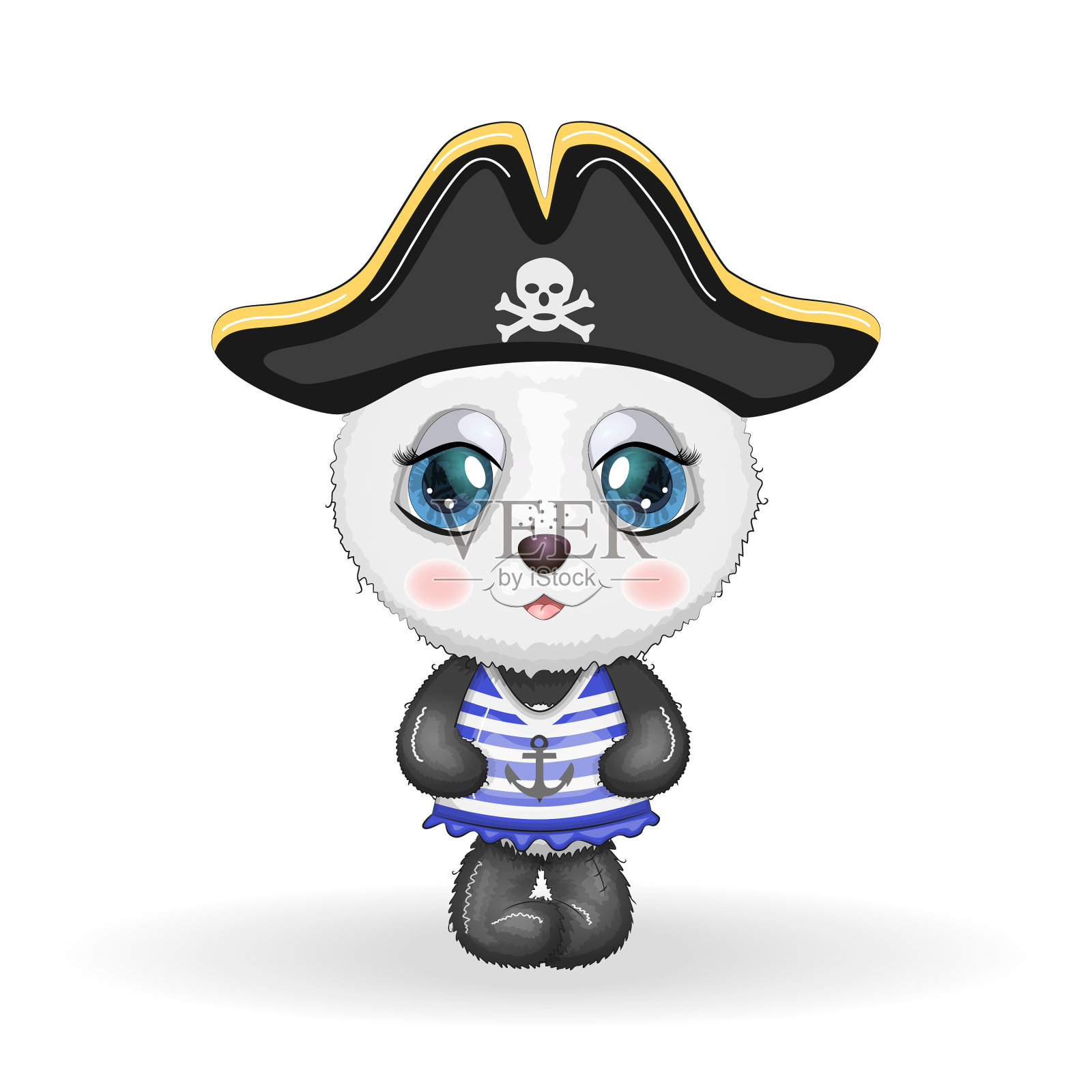 熊猫海盗的野生卡通人物游戏设计元素图片