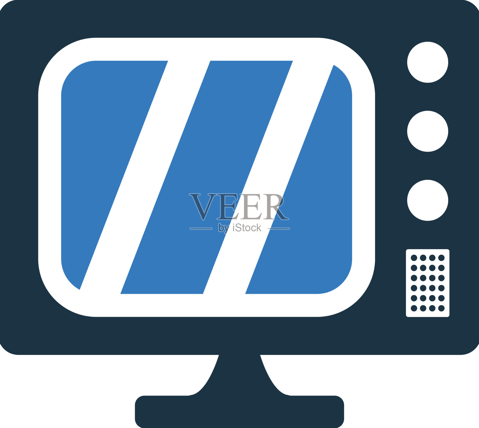 屏幕电视电视图标简单可编辑插画图片素材