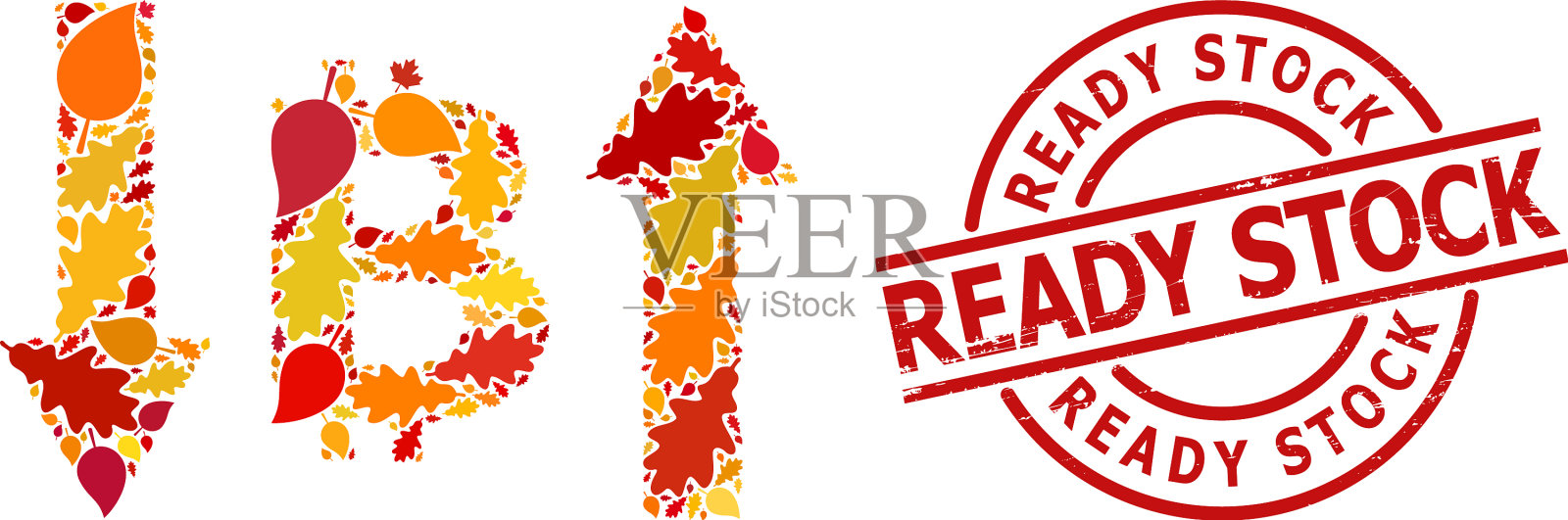 刮好了股票印章和比特币插画图片素材