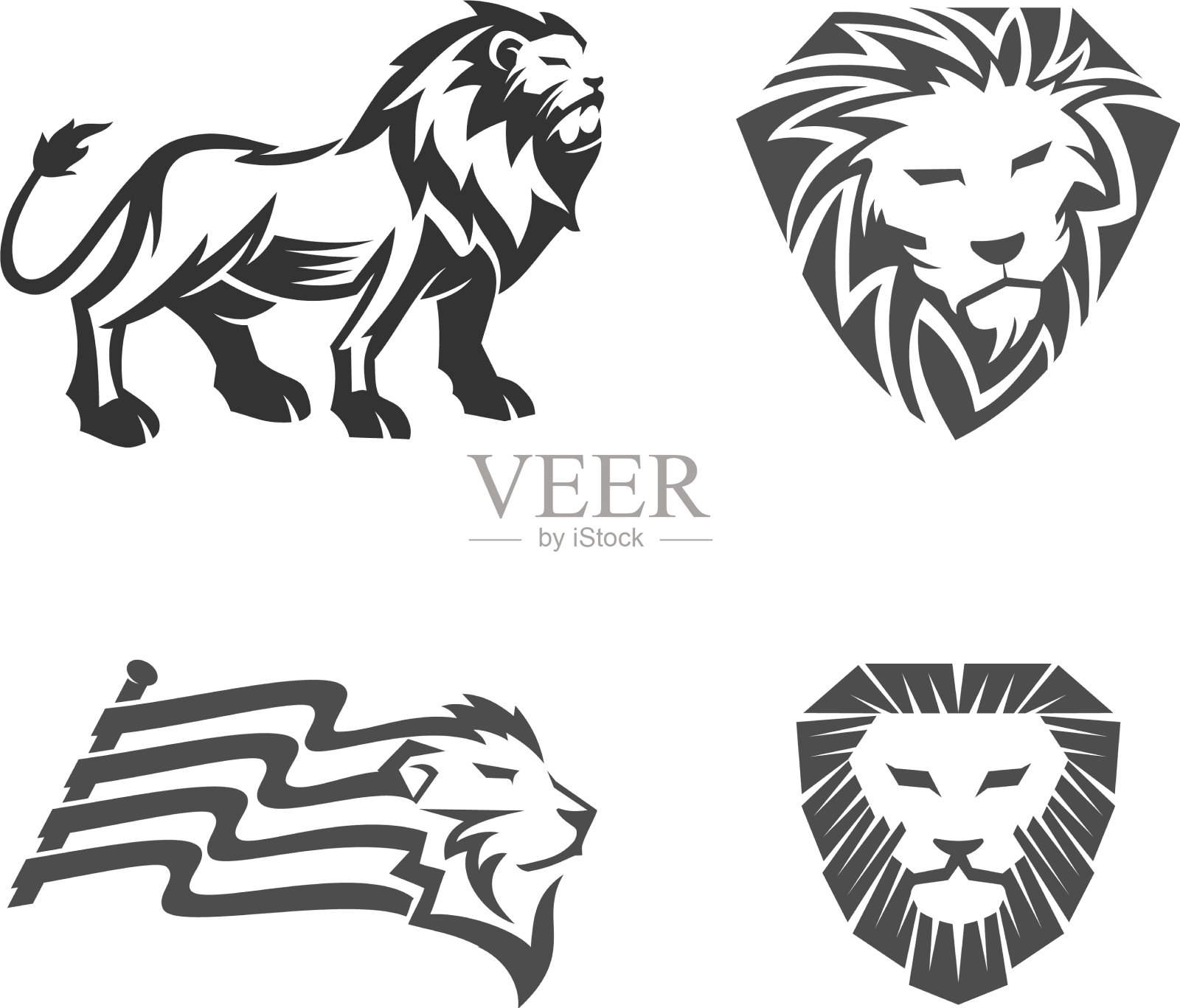 狮徽吉祥物设计模板集图标素材