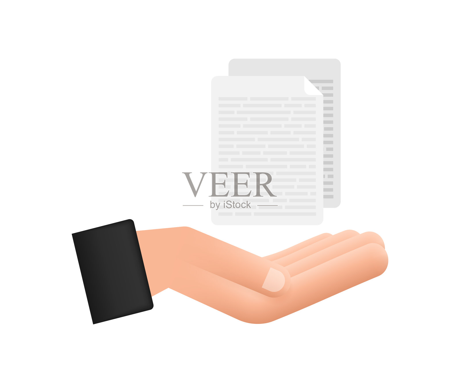 文件文件在平坦的风格在手中设计元素图片