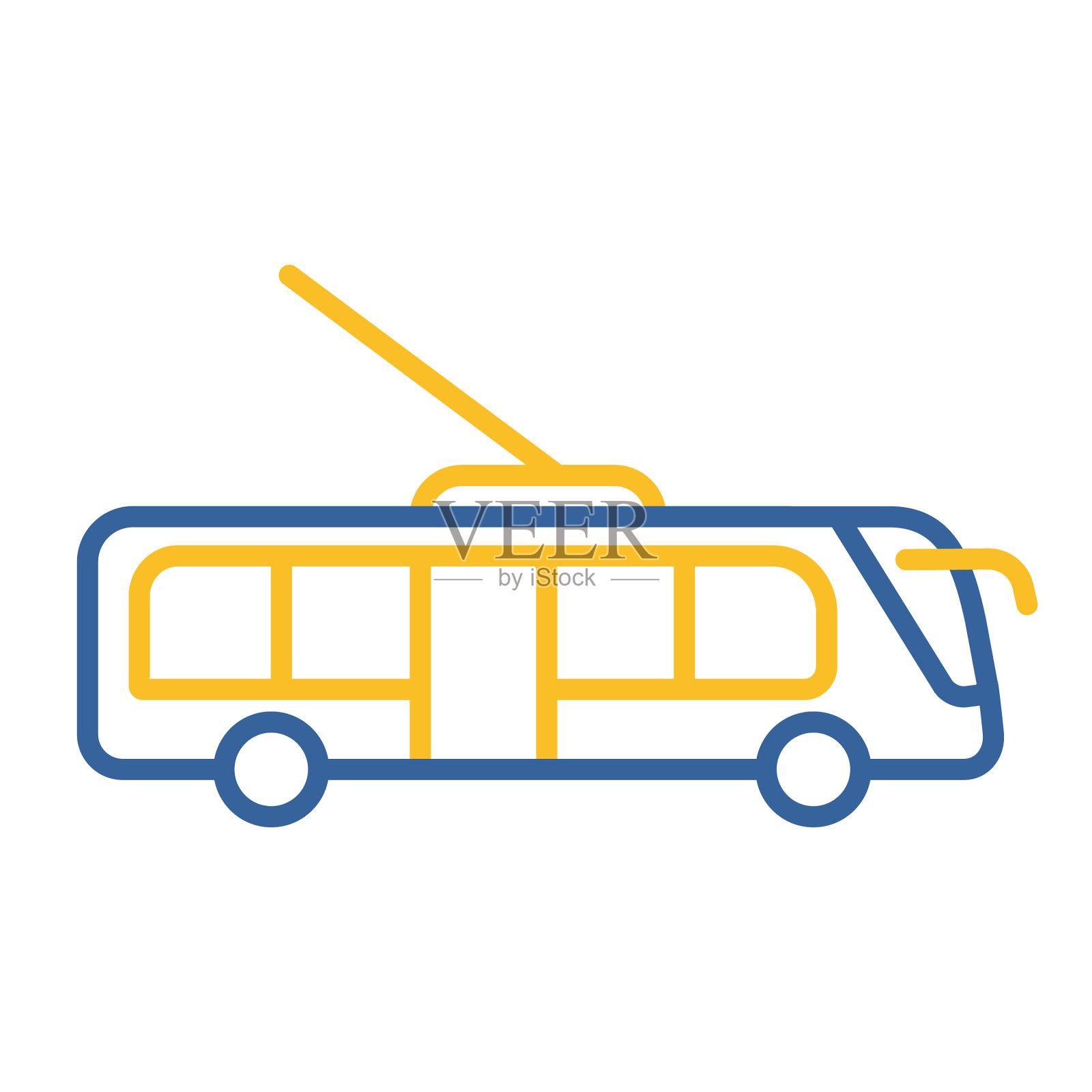 电车或无轨电车平面图标图形符号为设计元素图片