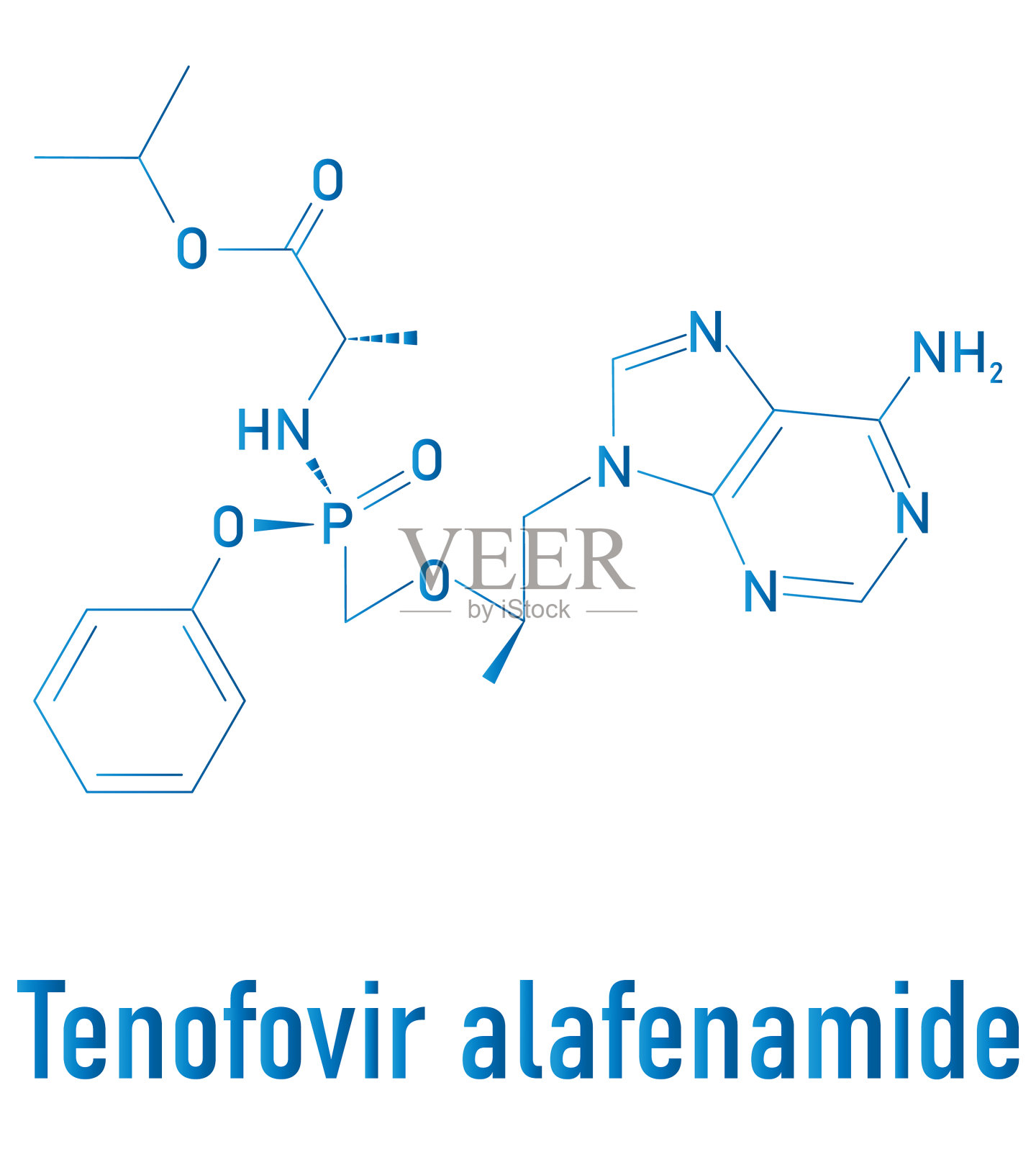 替诺福韦分子骨架配方插画图片素材