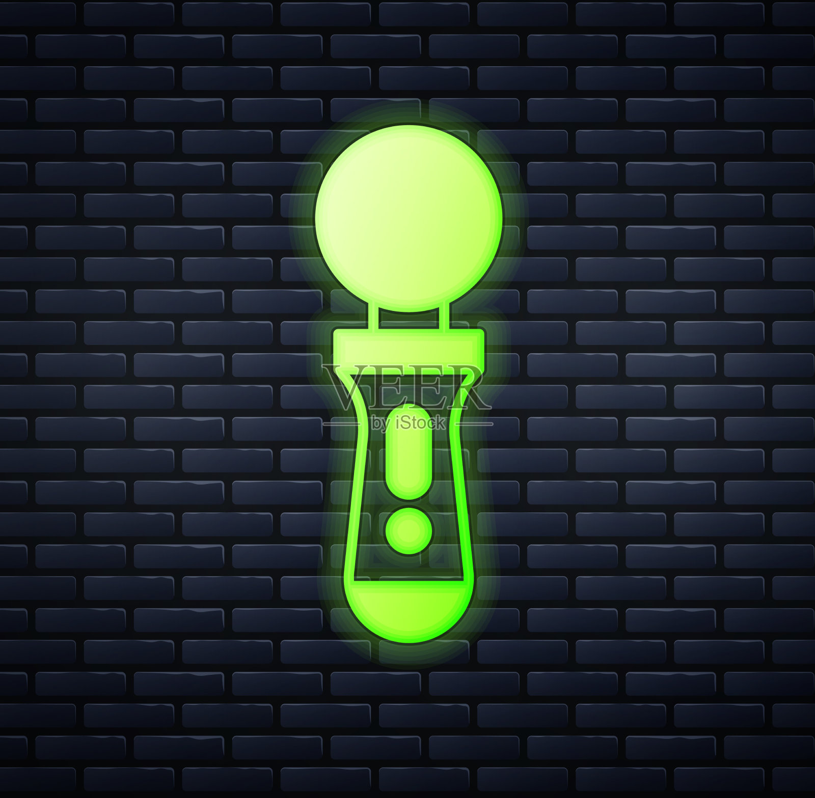 发光的霓虹灯vr控制器游戏图标孤立插画图片素材