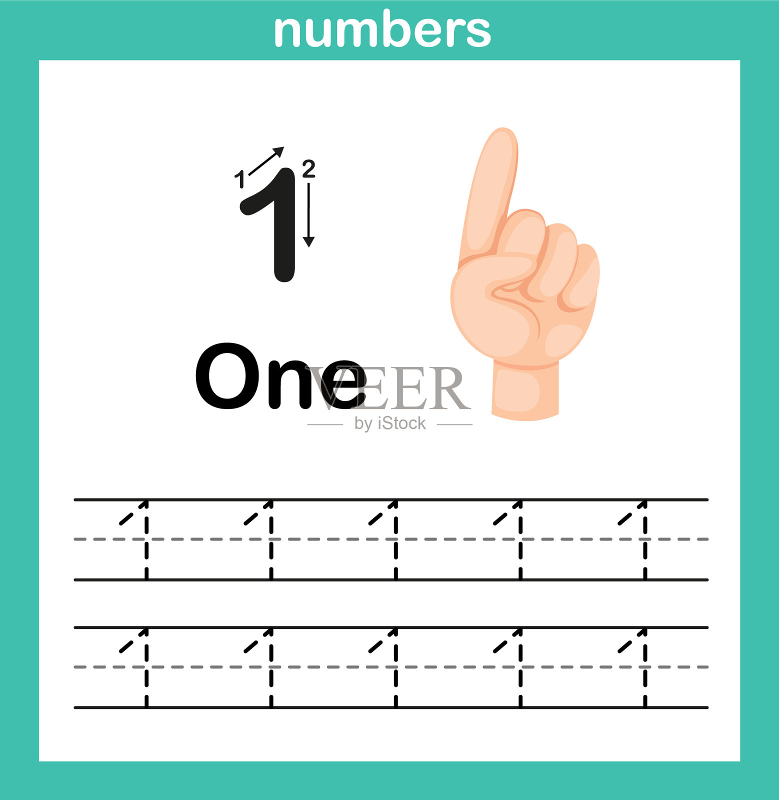 手数手指和数字练习插画图片素材