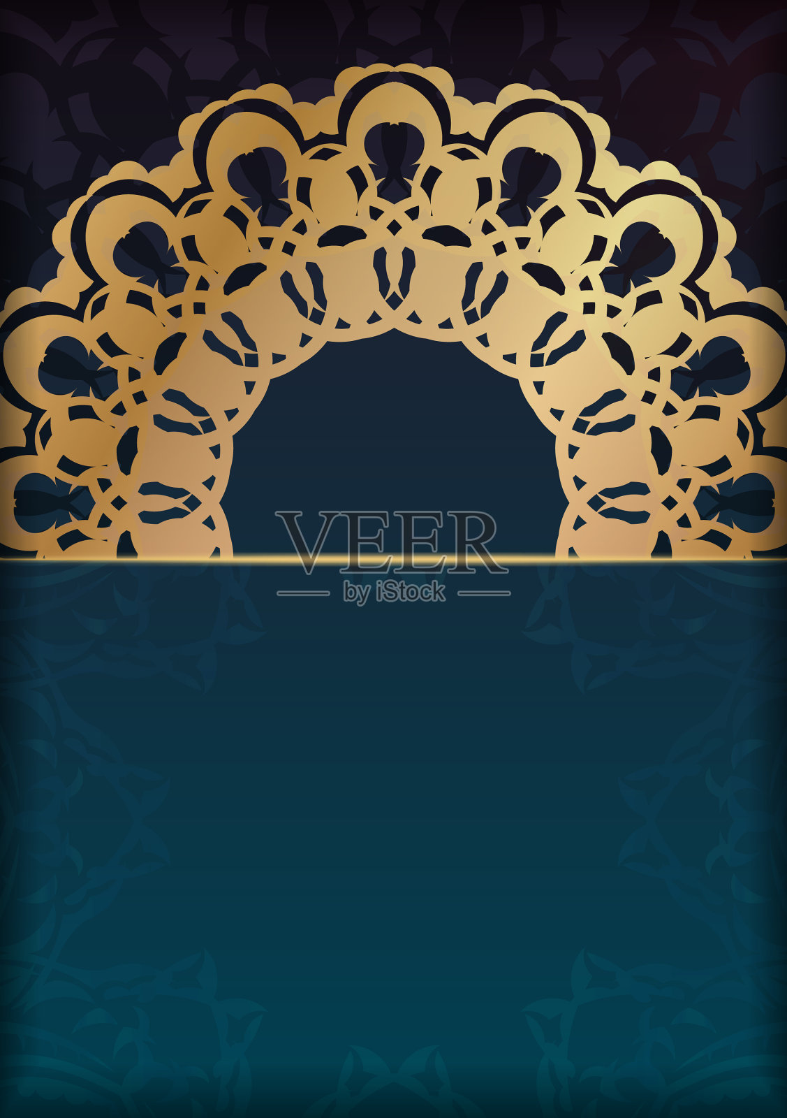 明信片模板采用绿色渐变插画图片素材