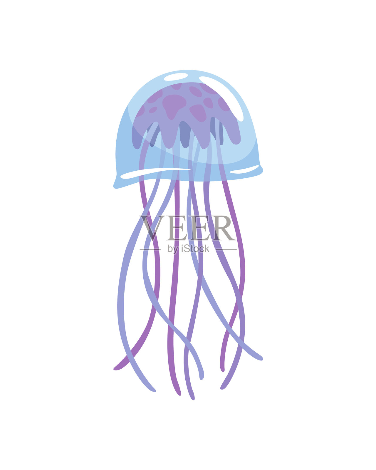 水母海洋野生动物或海洋动物的概念设计元素图片