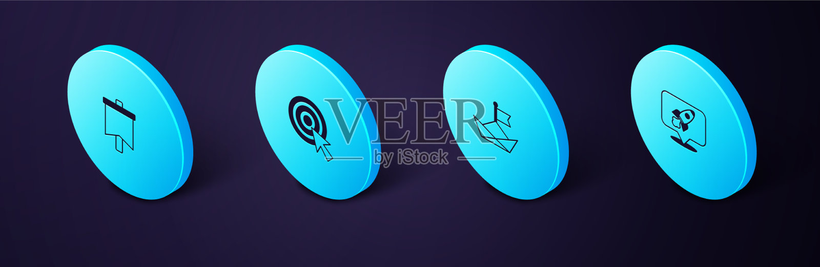 设置等距火箭船折叠纸船图标素材