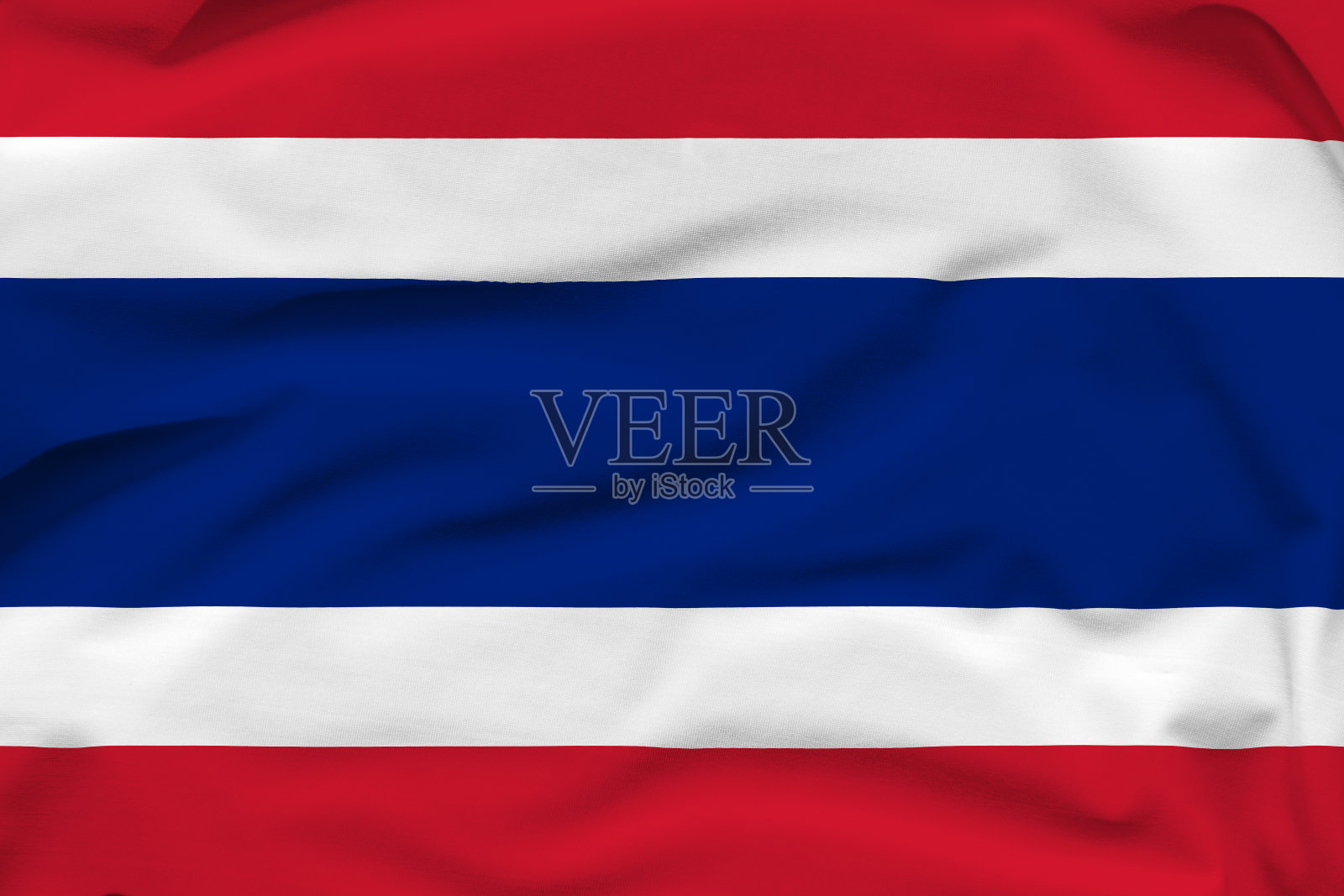 泰国国旗，帆布上的褶皱和硬阴影照片摄影图片