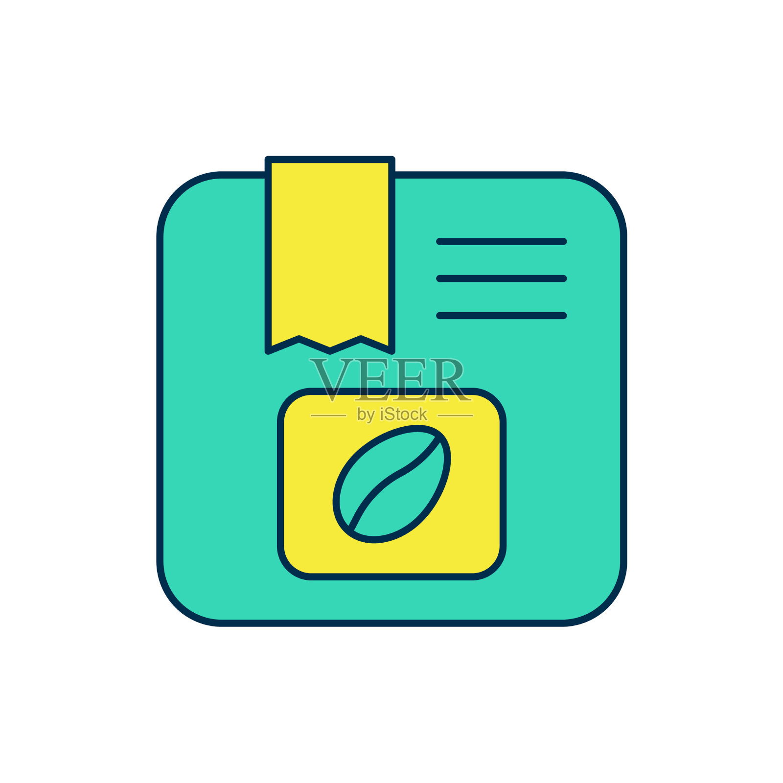 填充轮廓袋咖啡豆图标孤立图标素材