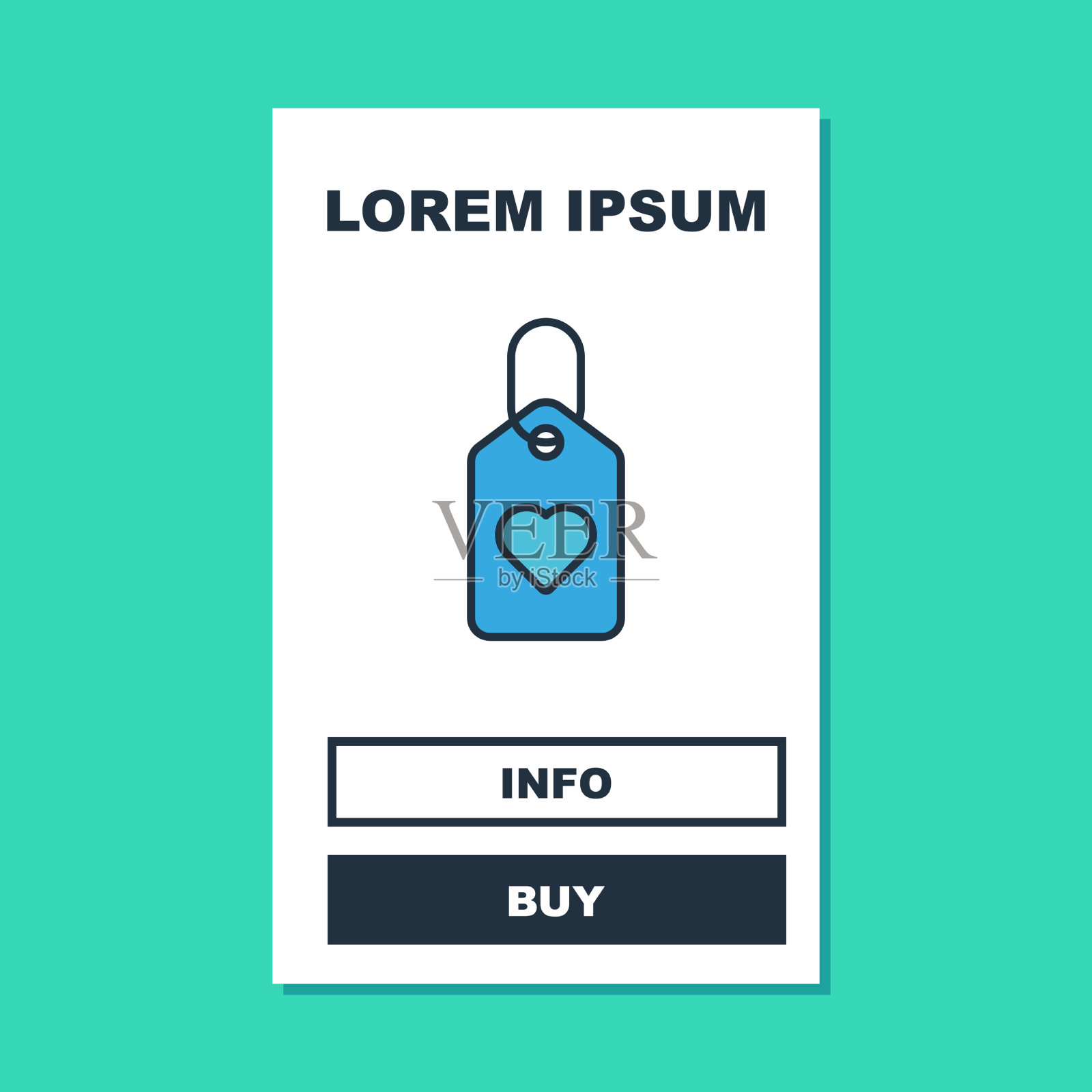 填充轮廓心标签图标孤立上插画图片素材