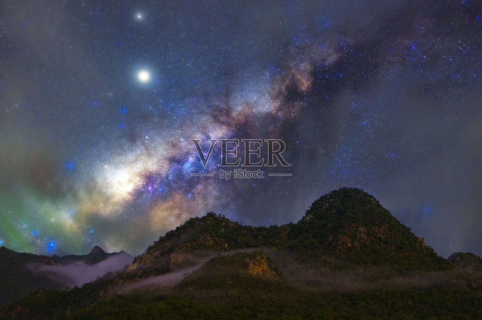 银河系天空中星星的细节照片摄影图片